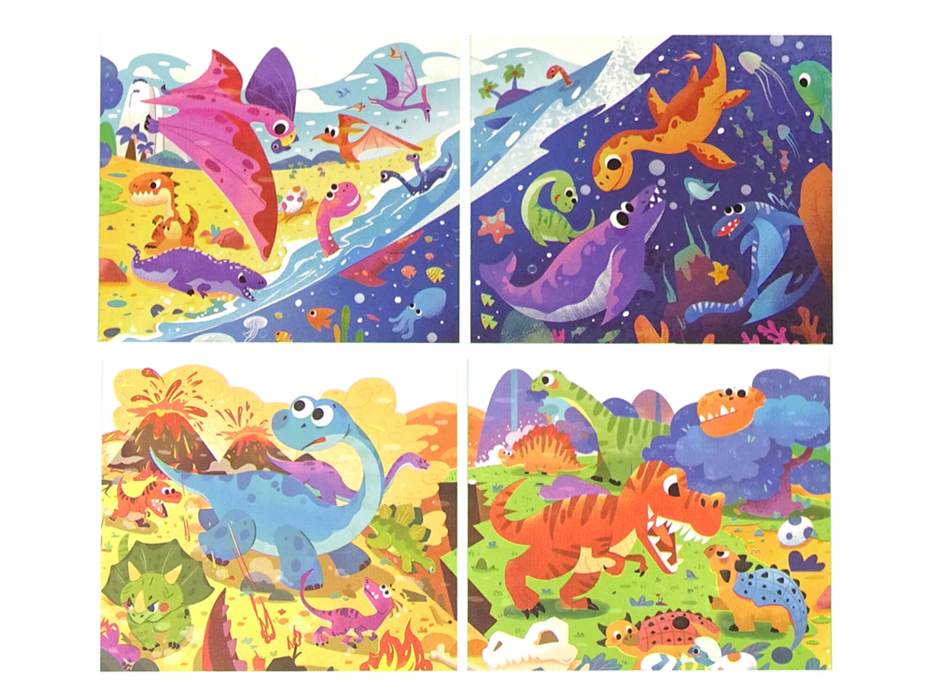 

Puzzle 4 w 1 Dinozaur Świat Dinozaurów 73 El.