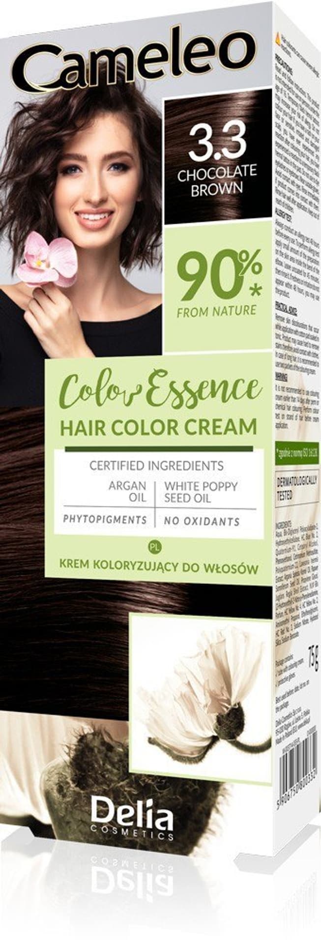 

DELIA COSMETICS Cameleo Color Essence Krem koloryzujący nr 3.3 - chocolate brown 1op.