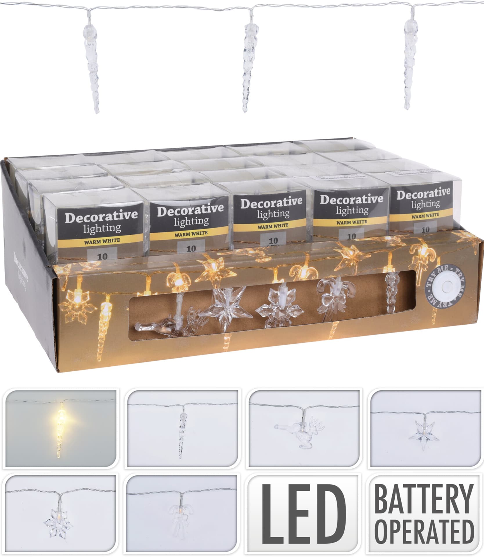 

ŁAŃCUCH świetlny 10LED 5 rodzaje 2 x AA 1,5V