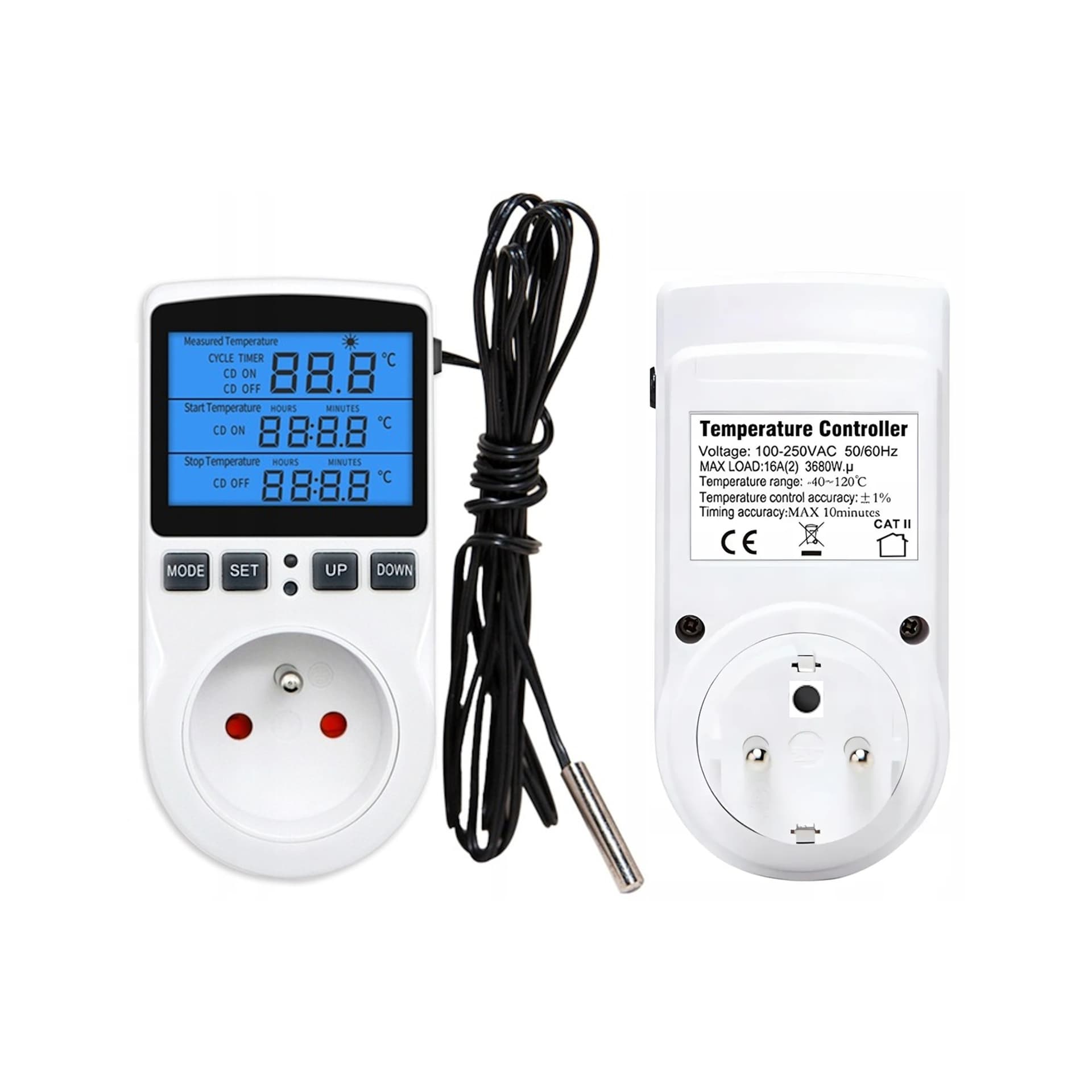 

Termostat z gniazdem 230V E6185