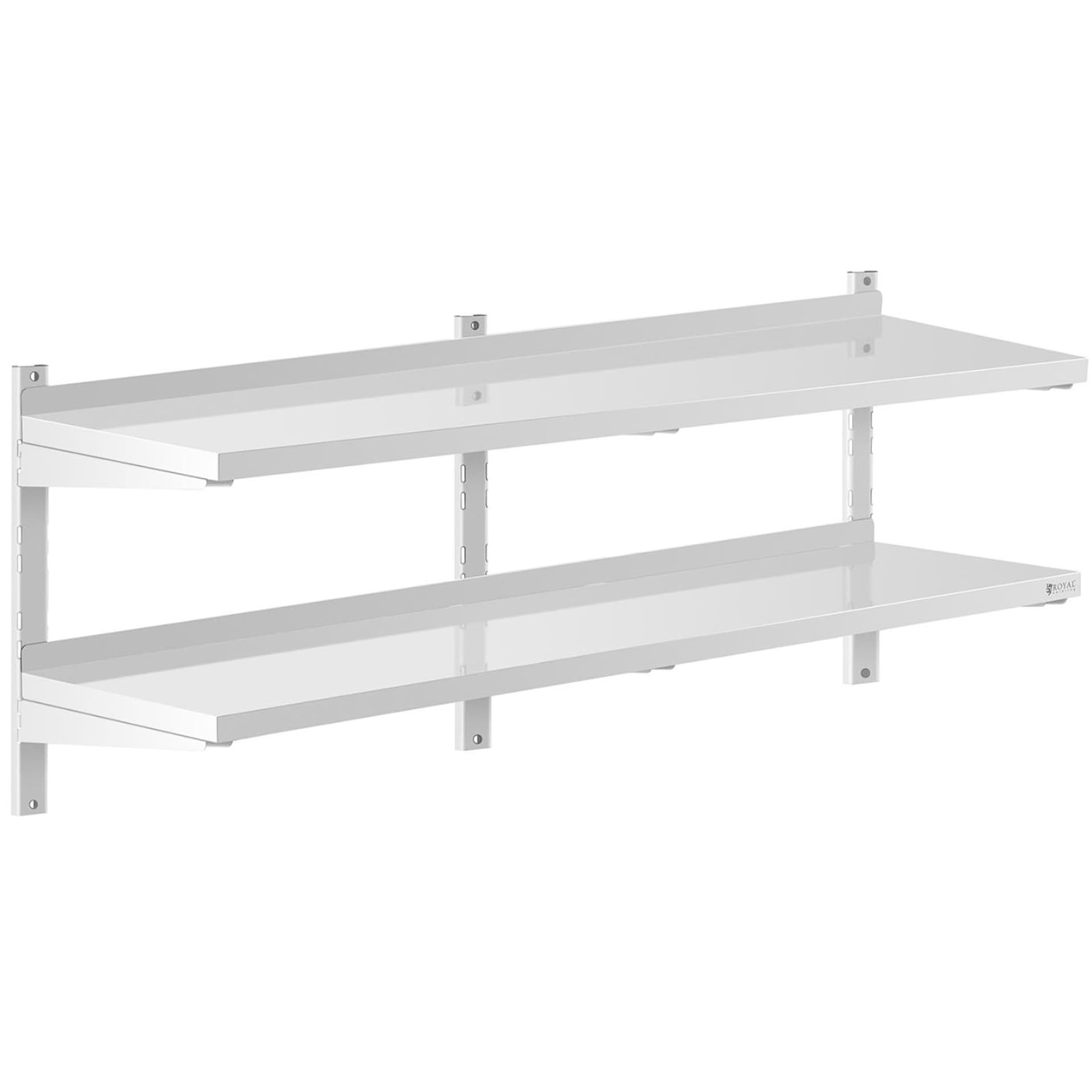 

Półka ścienna wisząca gastronomiczna podwójna z regulacją STAL 150 x 40 cm