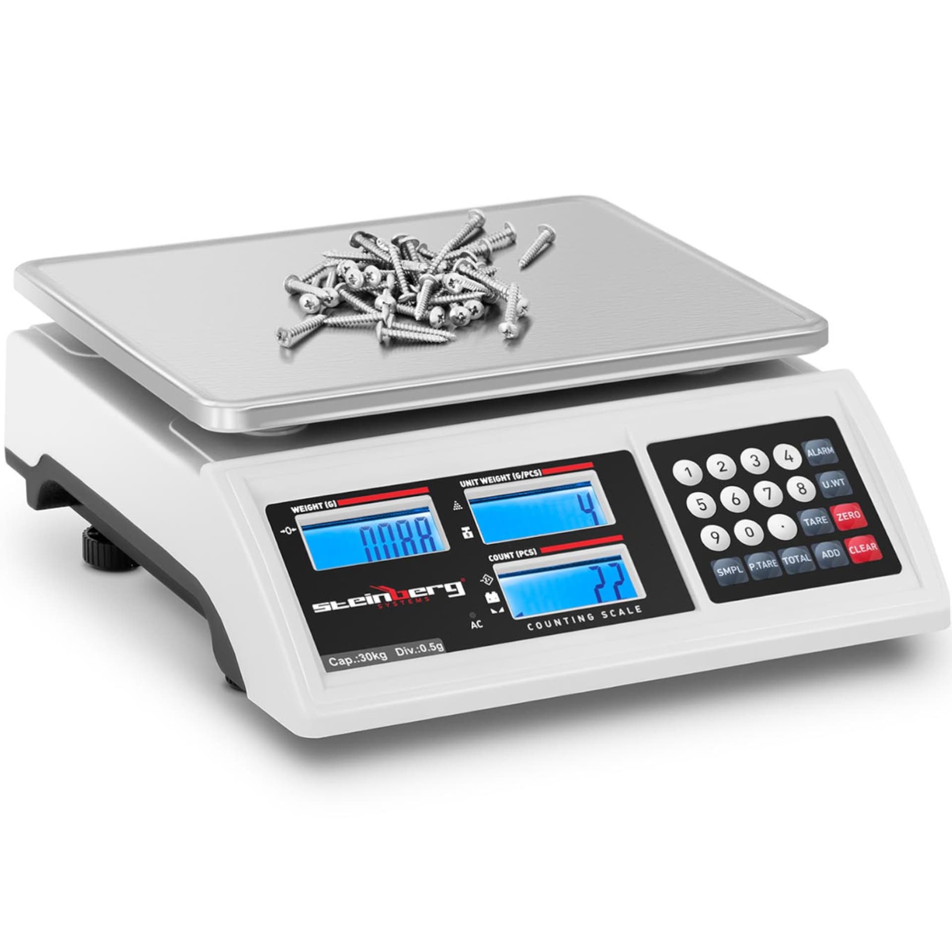 

Waga sklepowa handlowa licząca LCD RS232 30000 g / 0.5 g