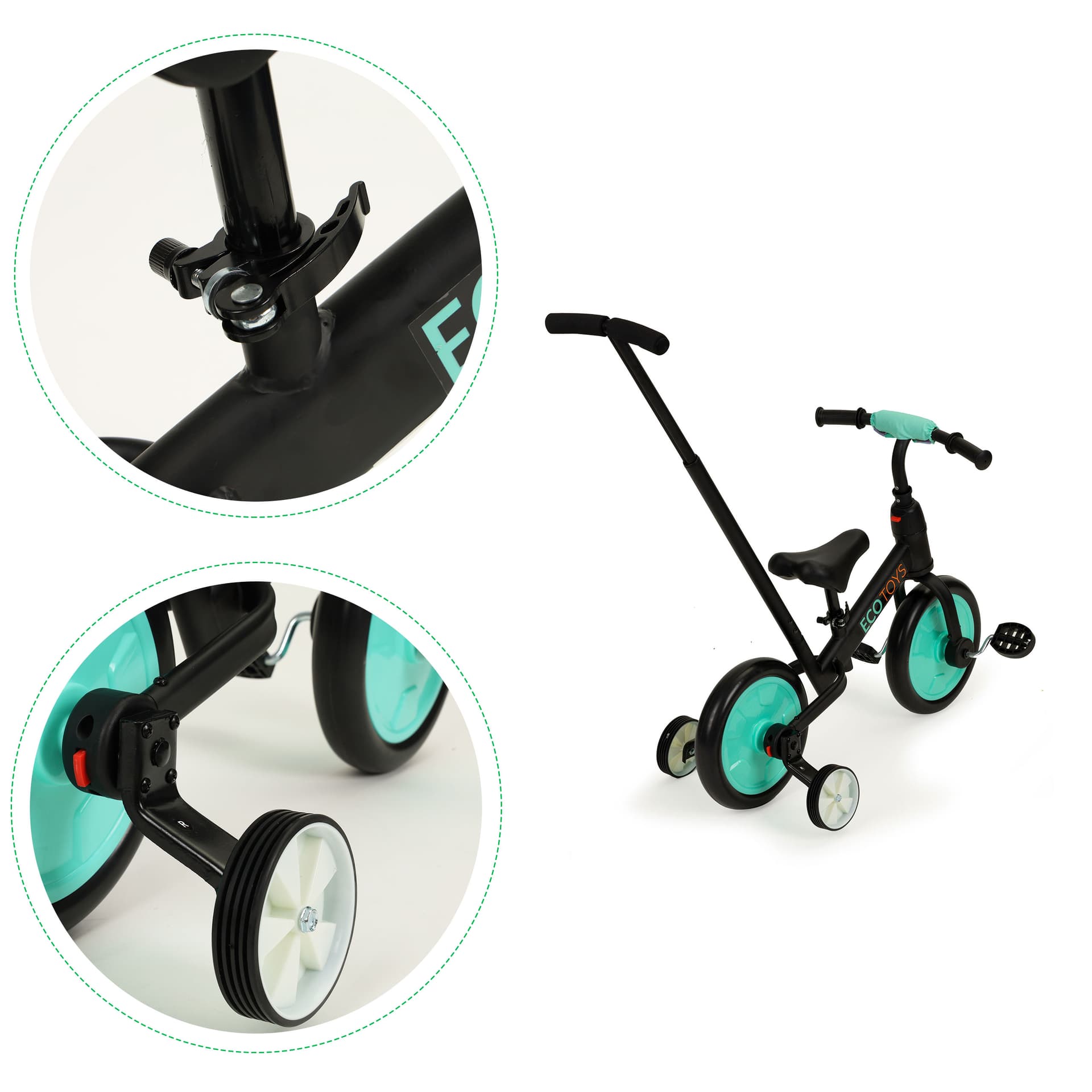 

Rower rowerek biegowy z pedałami - treningowy kółka boczne 3w1 ECOTOYS