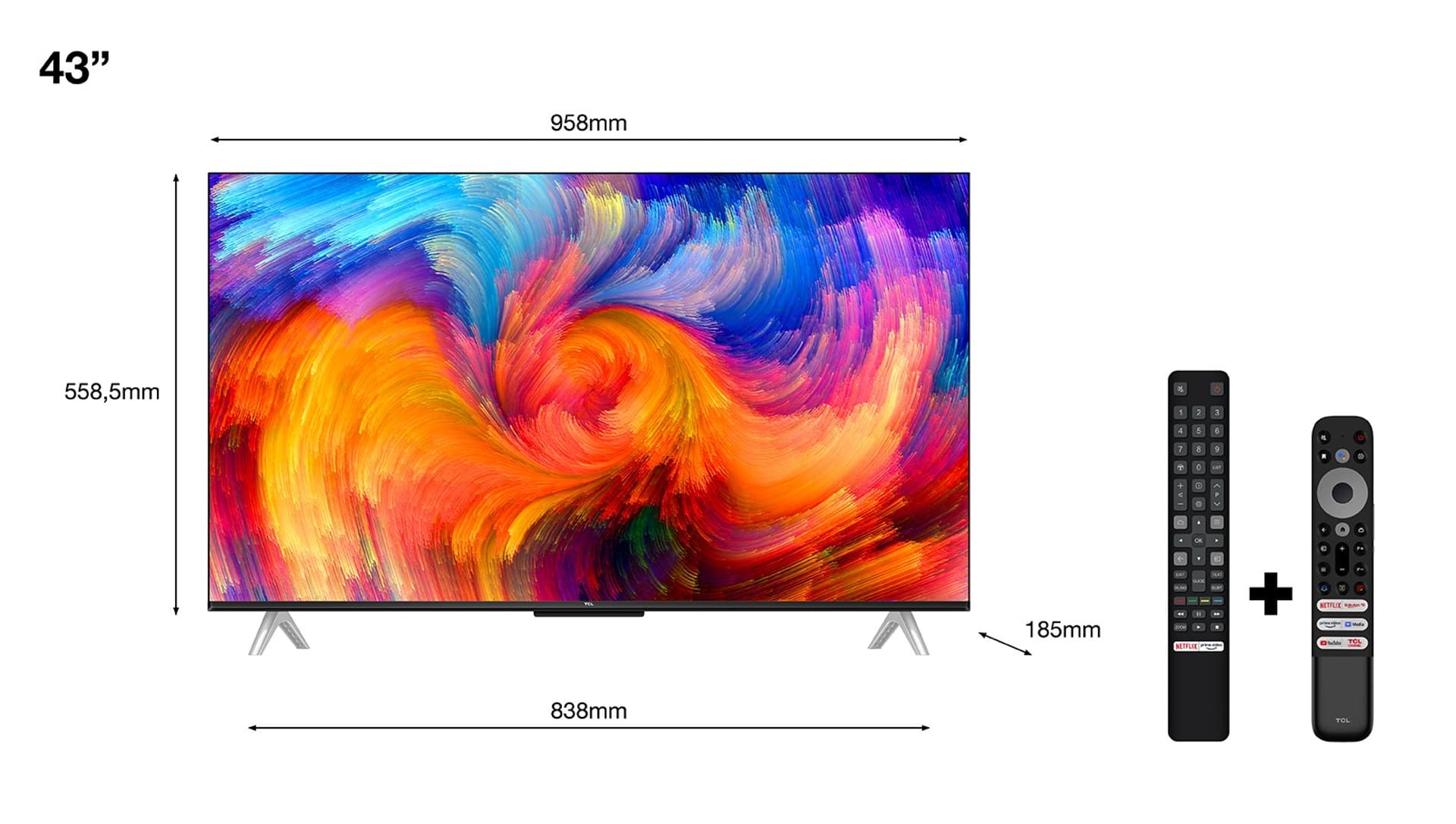 

Telewizor 43" TCL 43P638 (4K UHD HDR DVB-T2/HEVC Google TV)