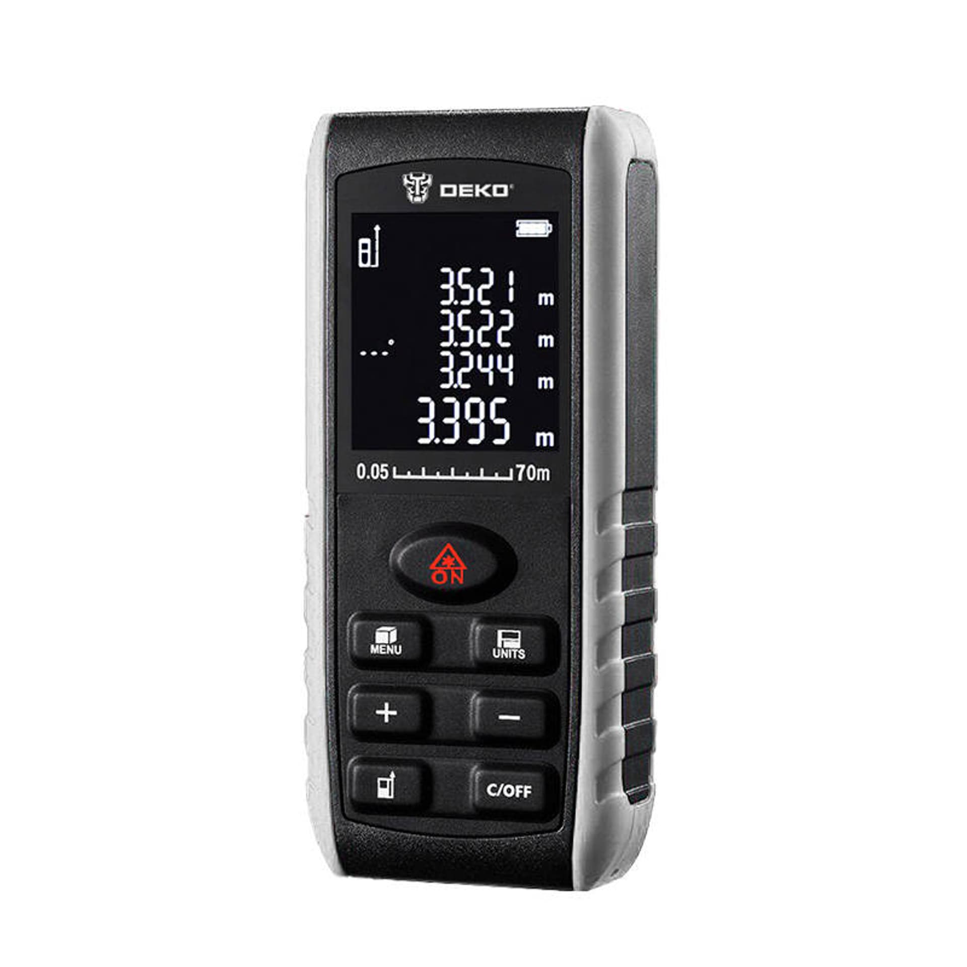 

Dalmierz laserowy Deko Tools LRE521 (Zasięg 70m)