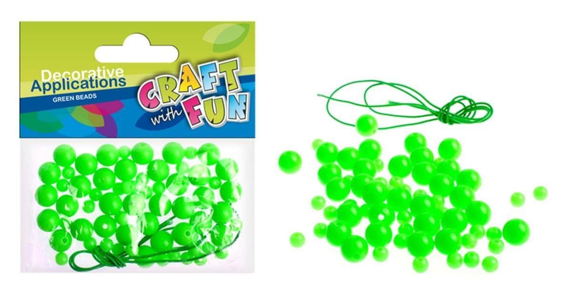 

Koraliki do nawlekania plastikowe zielone CRAFT WITH FUN 327044