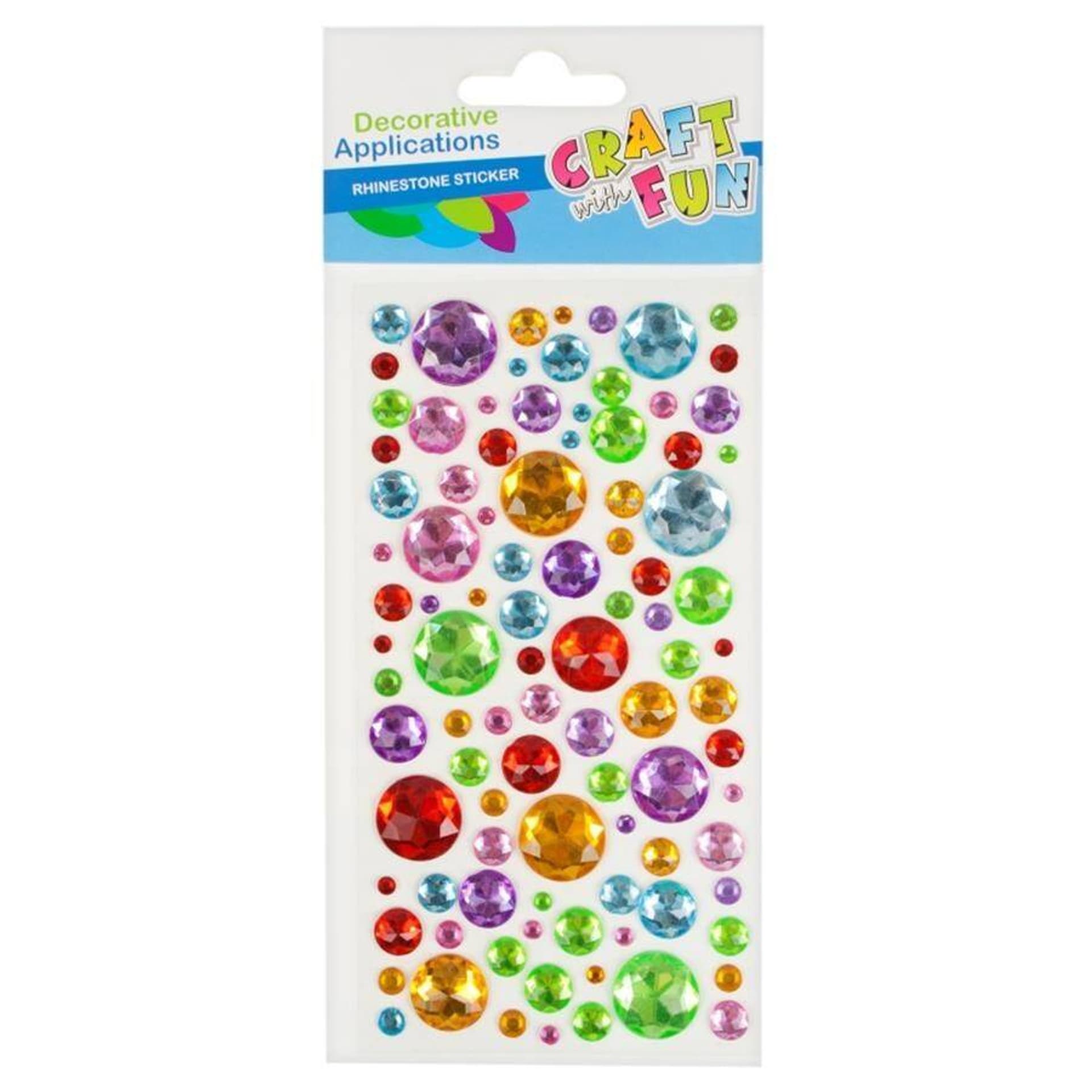 

Ozdoby dekoracyjne samoprzylepne Kryształki okrągłe wielokolorowe CRAFT WITH FUN 382485