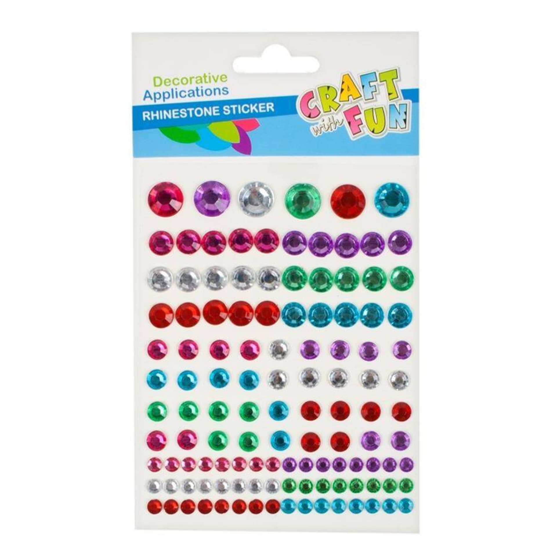 

Ozdoby dekoracyjne samoprzylepne Kryształki okrągłe wielokolorowe CRAFT WITH FUN 382487