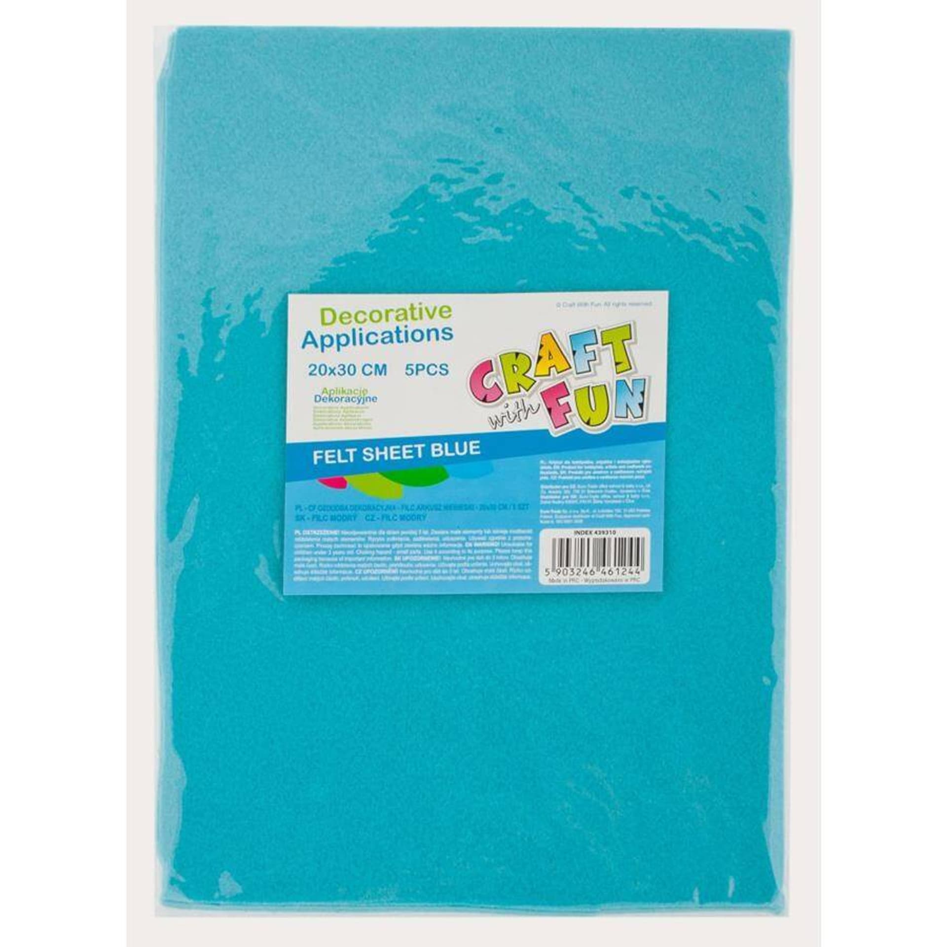 

Filc dekoracyjny arkusz 5 szt. niebieski CRAFT WITH FUN 439310