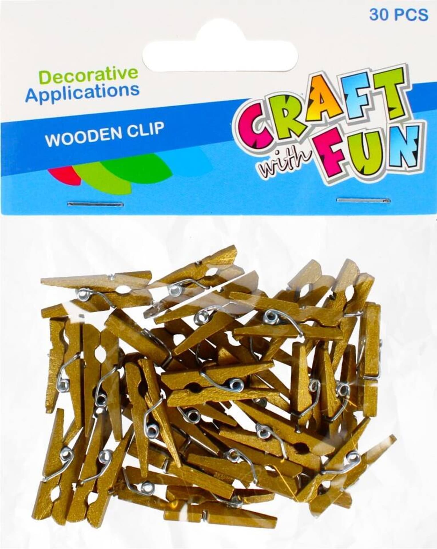

Drewniane spinacze złote CRAFT WITH FUN 463436