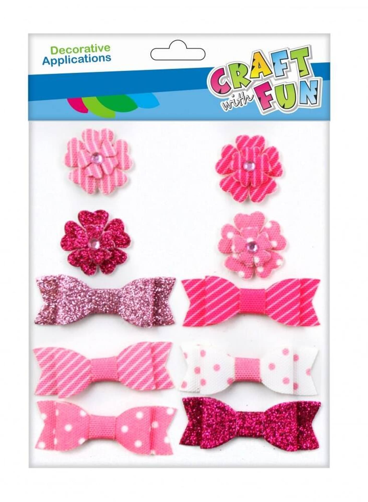 

Ozdoba dekoracyjna materiałowa samoprzylepna Kokardy/Kwiaty różowe CRAFT WITH FUN 463866