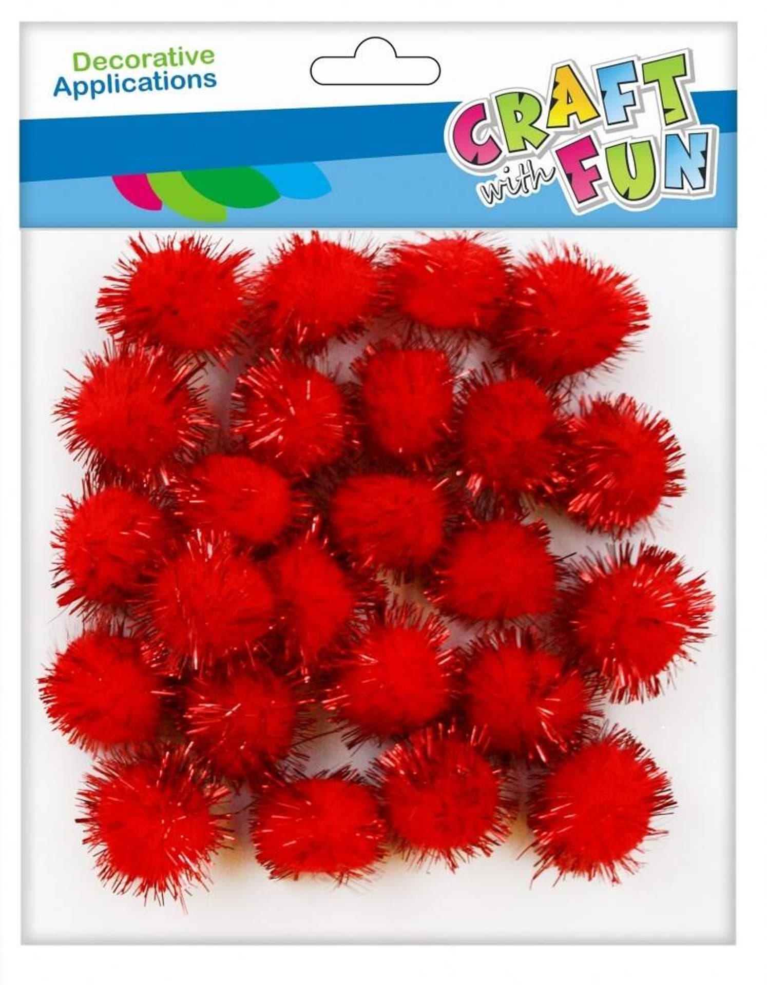 

Ozdoba dekoracyjna Pompony czerwone brokatowe CRAFT WITH FUN 463931