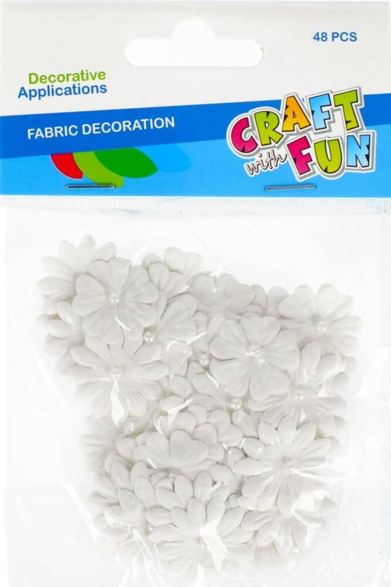 

Ozdoba dekoracyjna samoprzylepna materiałowa Kwiatki białe CRAFT WITH FUN 480817