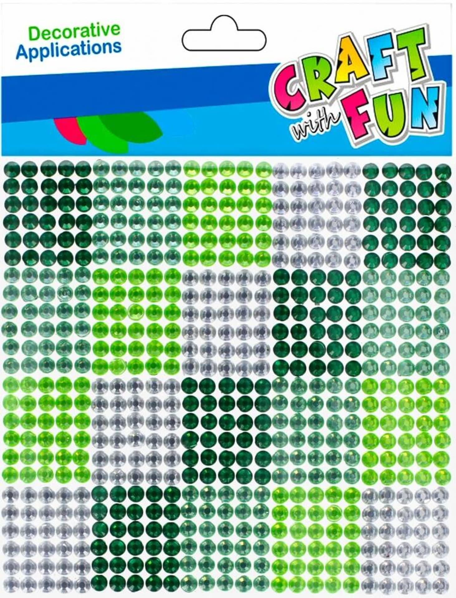 

Ozdoba dekoracyjna samoprzylepna kryształki 10x10 zielone CRAFT WITH FUN 501431