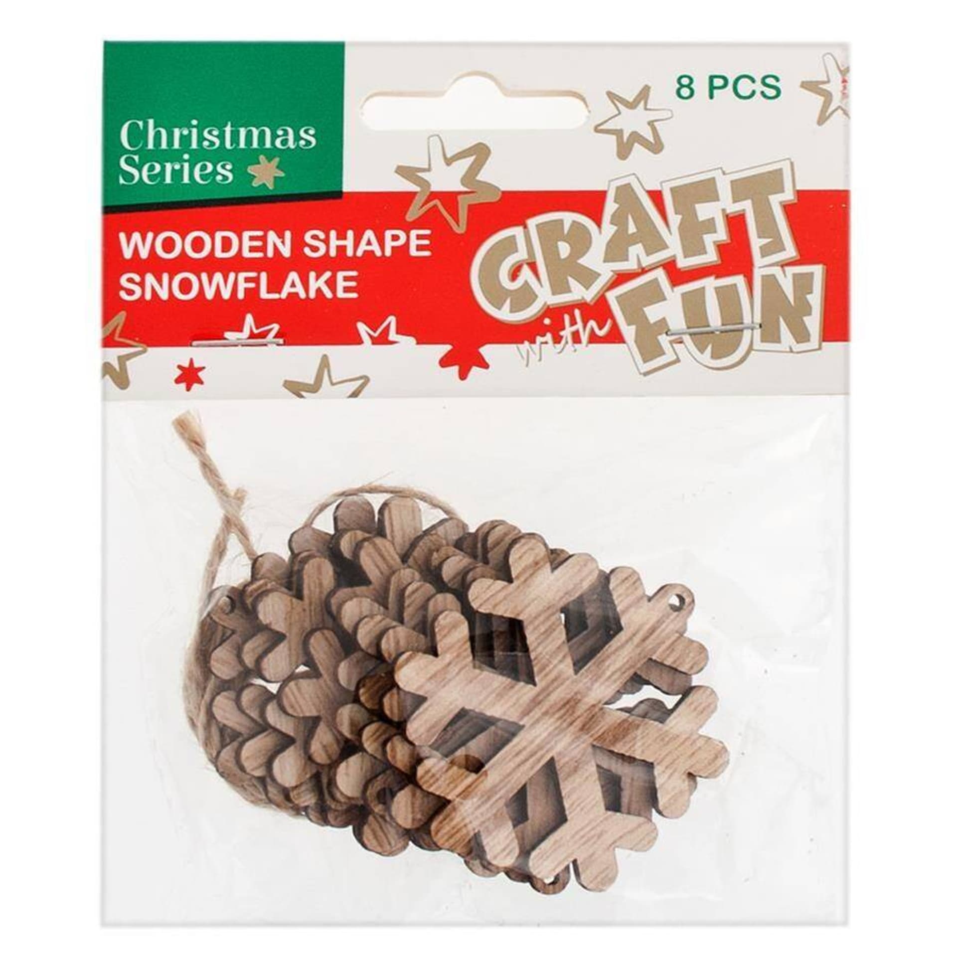 

Ozdoba dekoracyjna drewniane Śnieżynki zawieszki CRAFT WITH FUN 438593