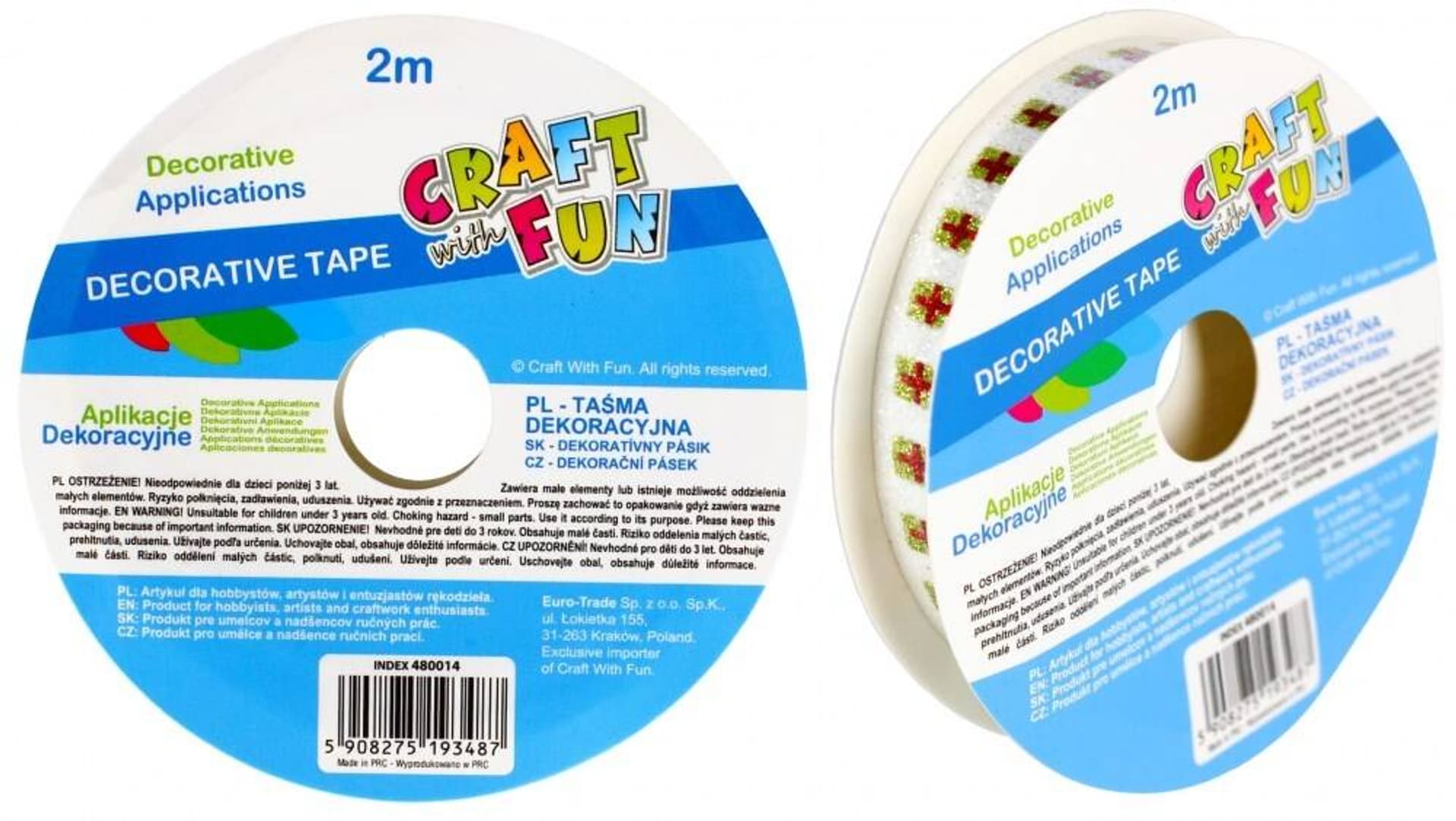 

Taśma dekoracyjna samoprzylepna biała 2M CRAFT WITH FUN 480014