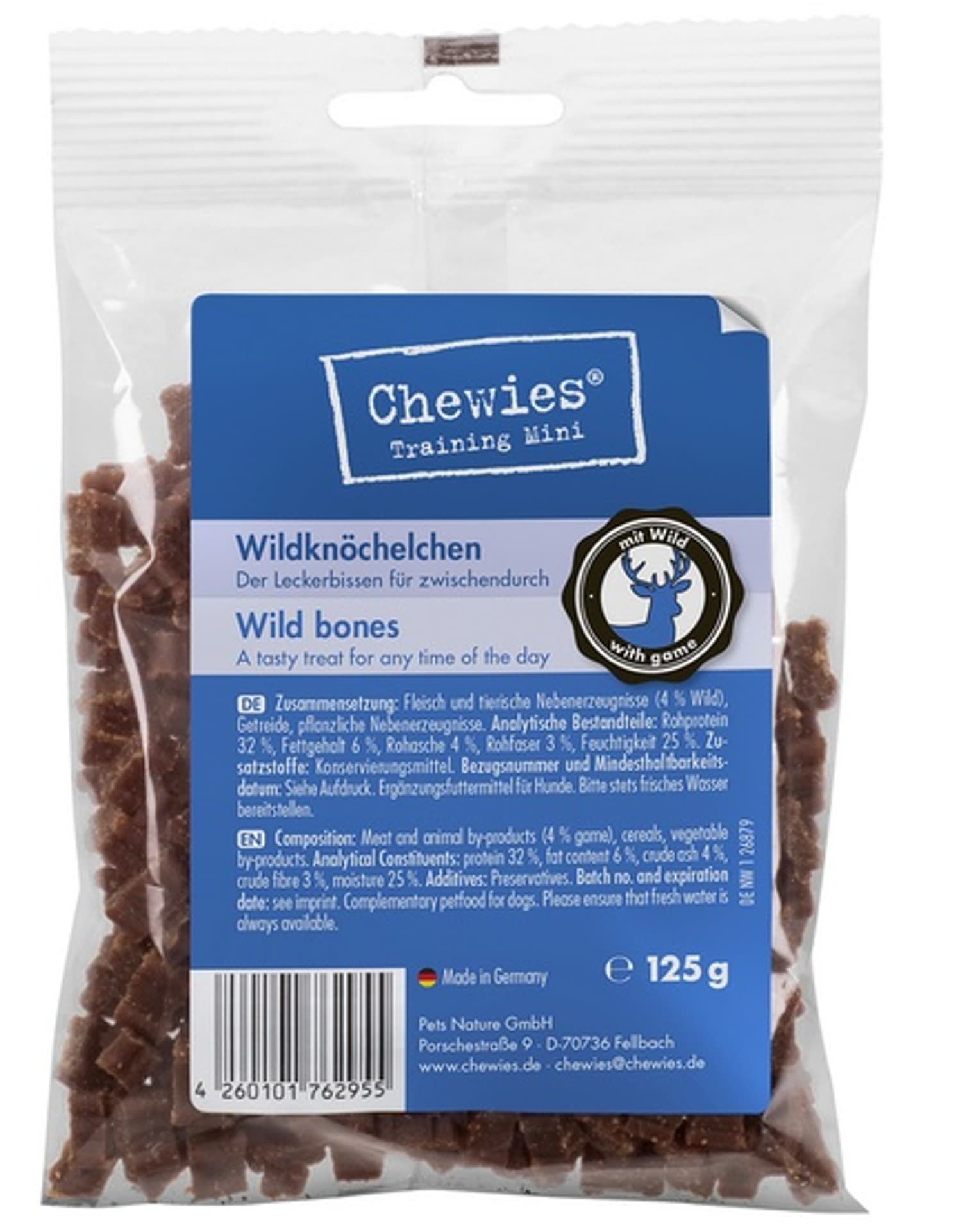 

Chewies Training Kosteczki Mini Dziczyzna 125g