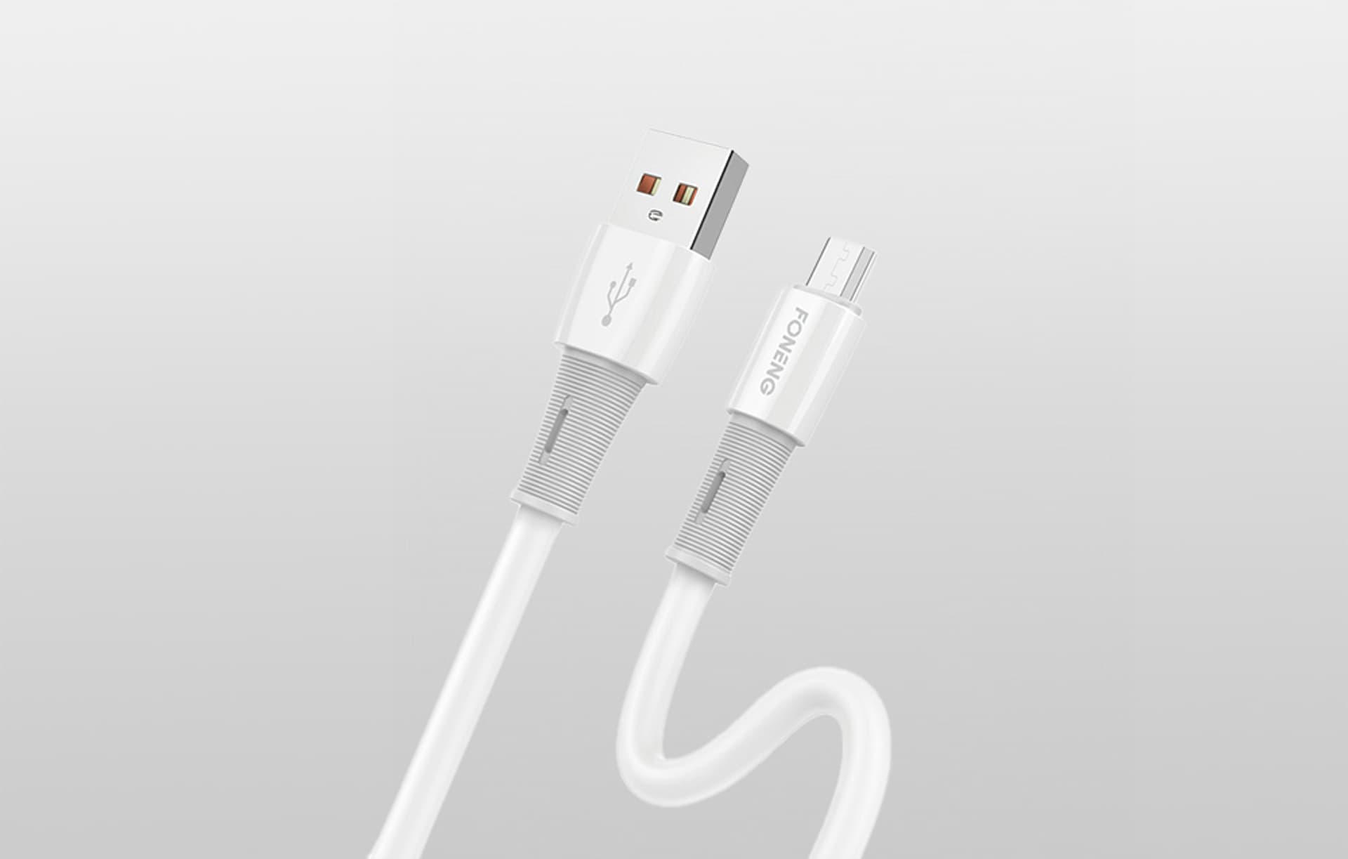 

Kabel USB do Micro Foneng X86 elastyczny 3A, 1.2m (biały)