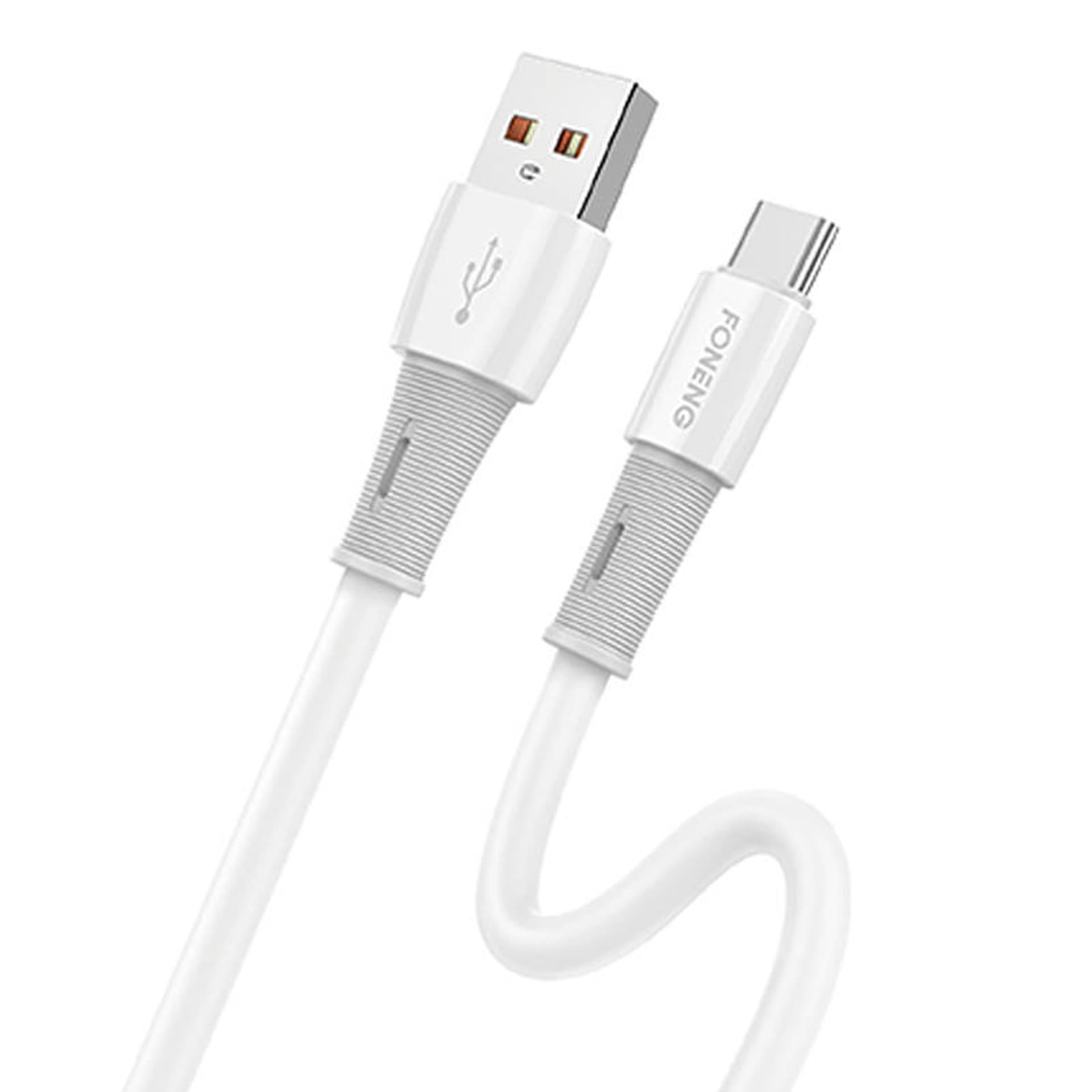 

Kabel USB do USB-C Foneng X86 3A, 1.2m (biały)