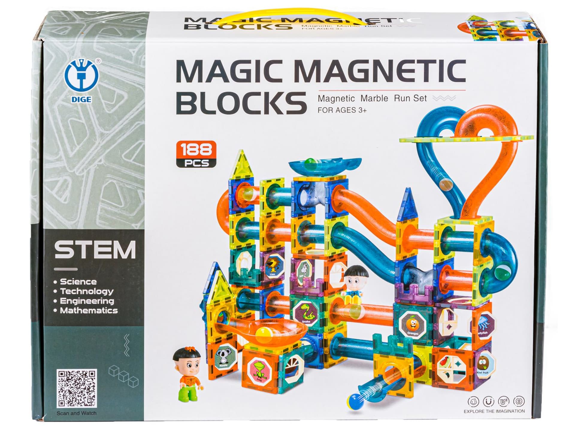 

Klocki Magnetyczne, Tor Kulkowy Dla Kulek 188 Elementy Kulodrom