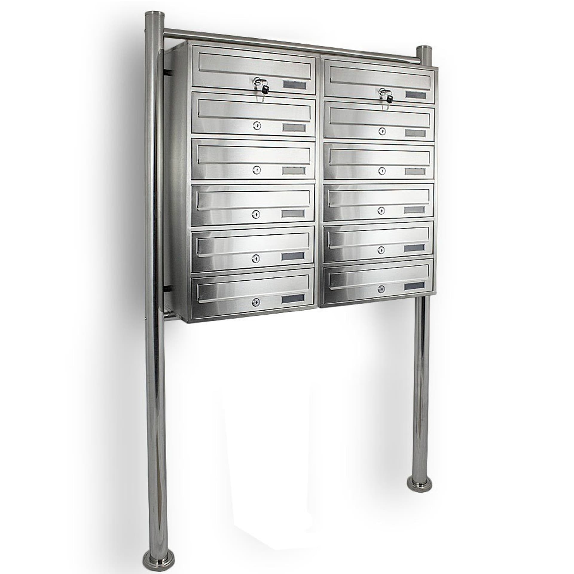 

Pocztowa Skrzynka na listy Lokatorka 2x6 wrzutów 12 mieszkań stal inox