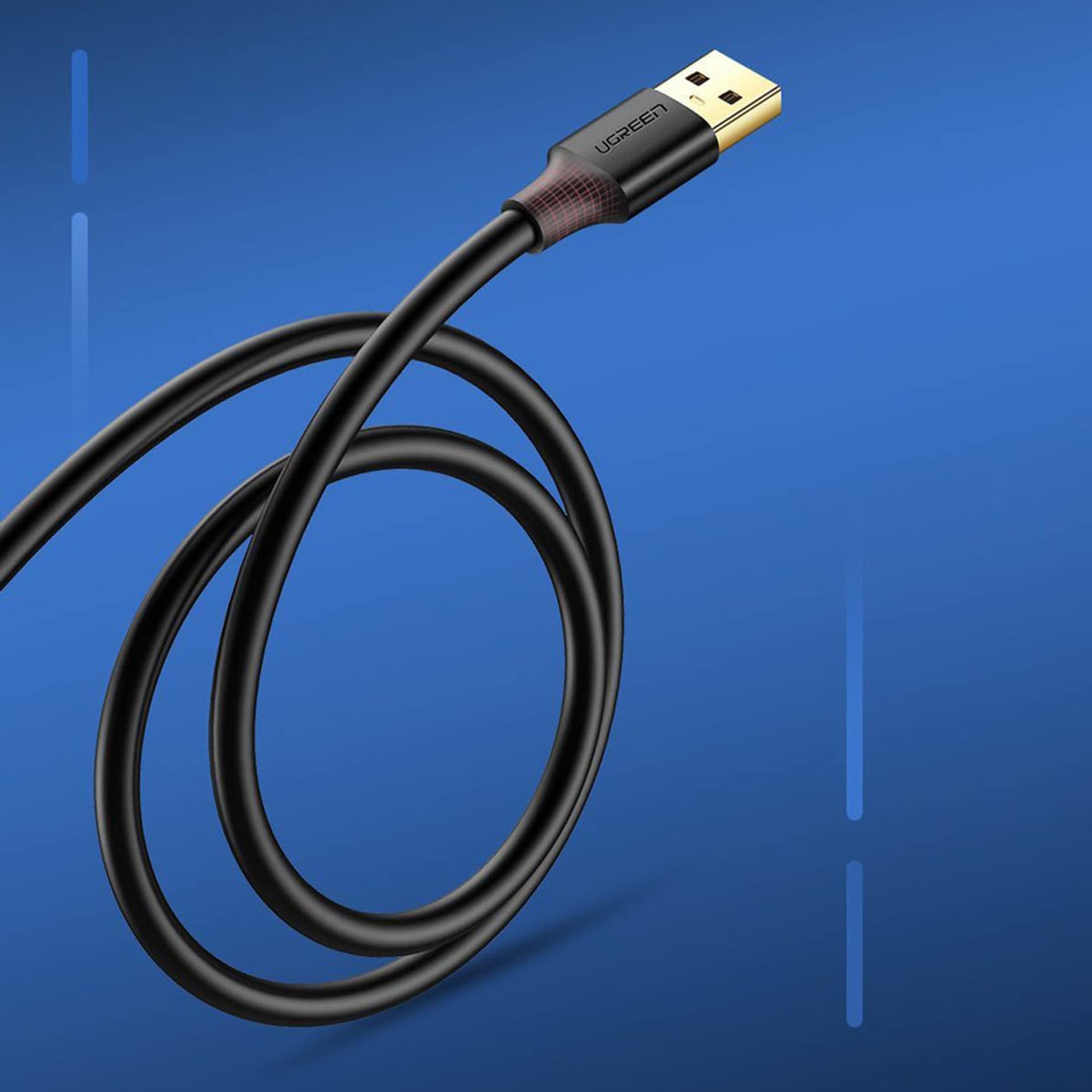 

Ugreen kabel przedłużacz przejściówka USB-A (męski) - USB-A (żeński) USB 3.0 5Gb/s 0.5m czarny (US129)