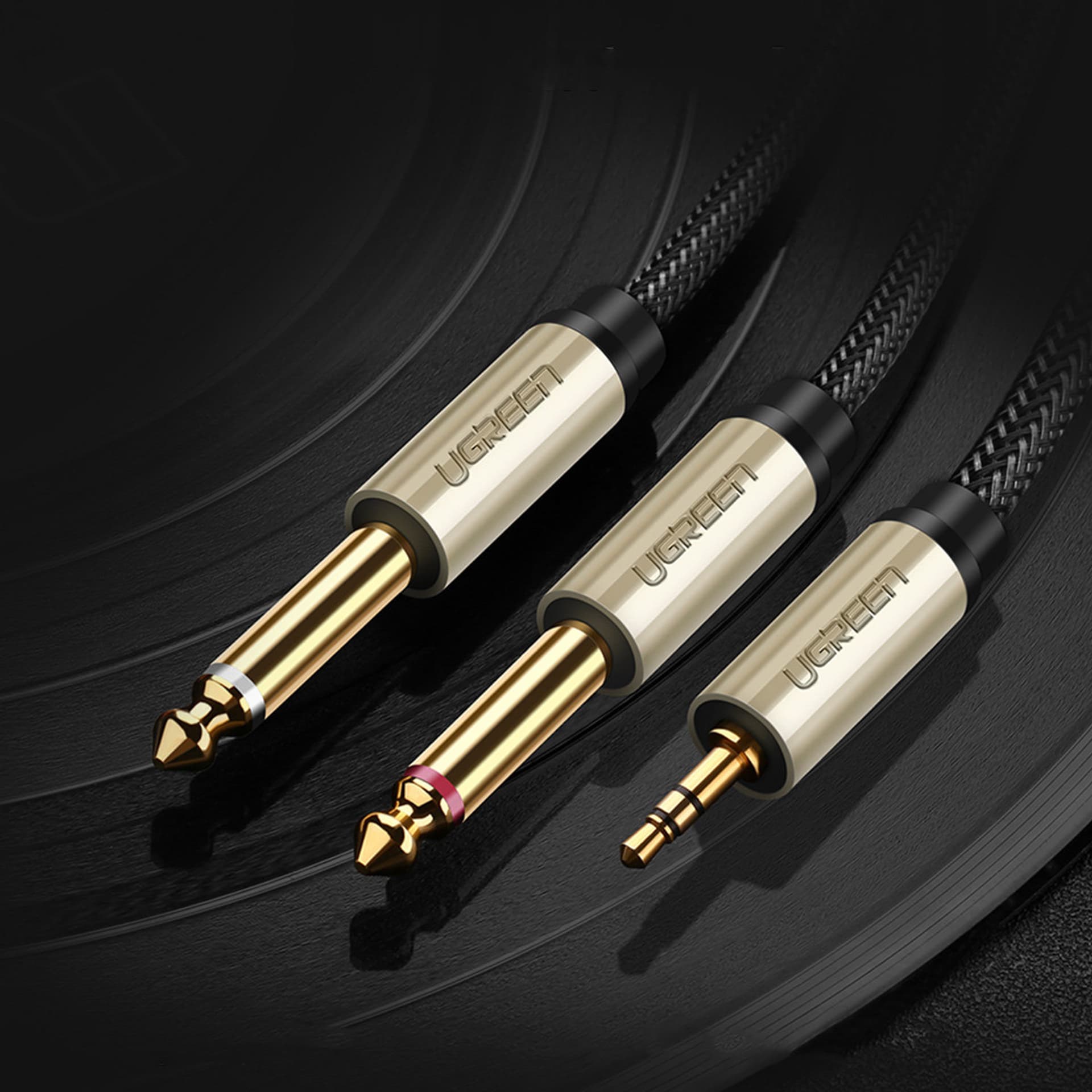

Ugreen kabel przewód audio mini jack 3,5 mm - 2 x jack 6,35mm 2m szary (AV126)