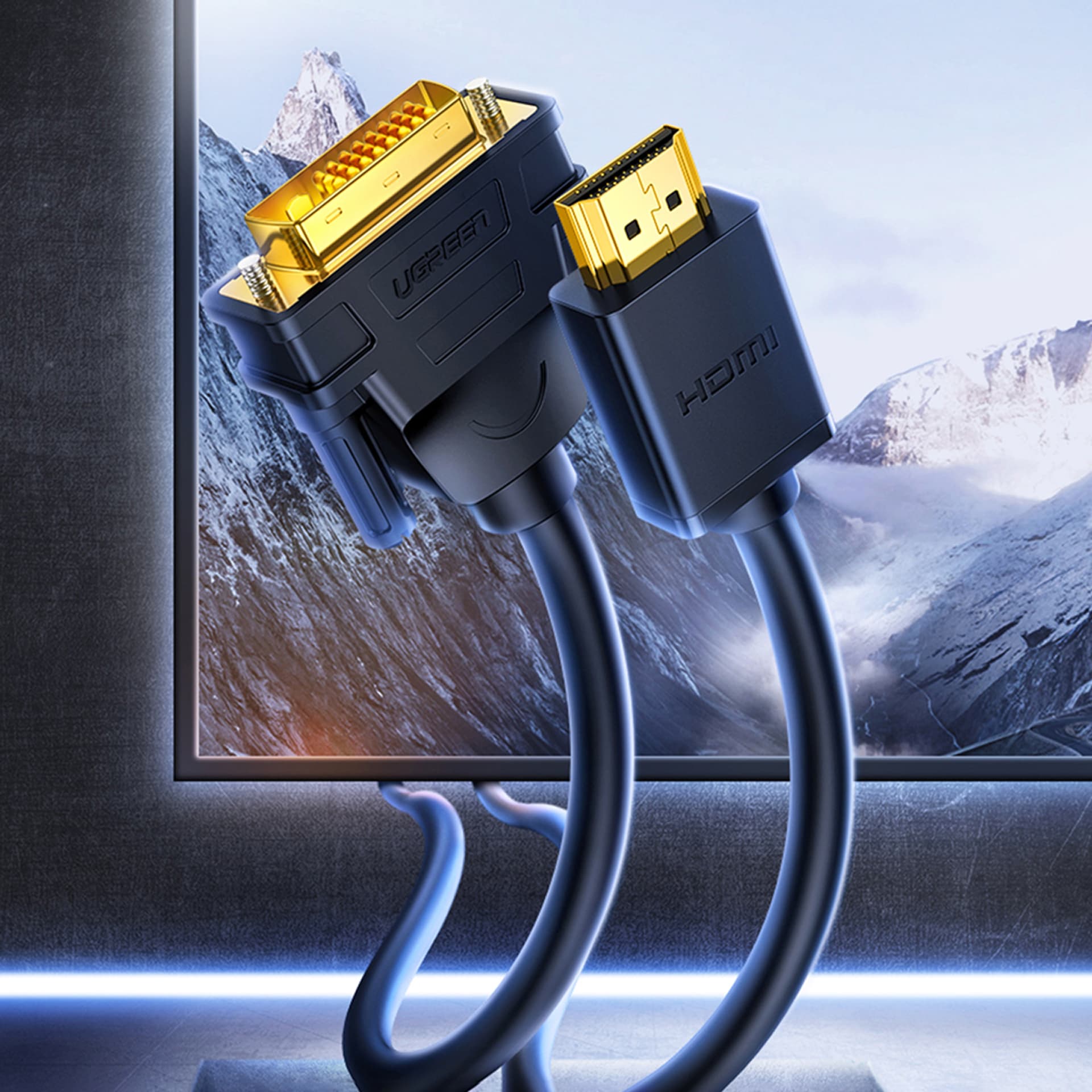 

Ugreen dwukierunkowy kabel przewód HDMI - DVI 2m czarny (HD106)