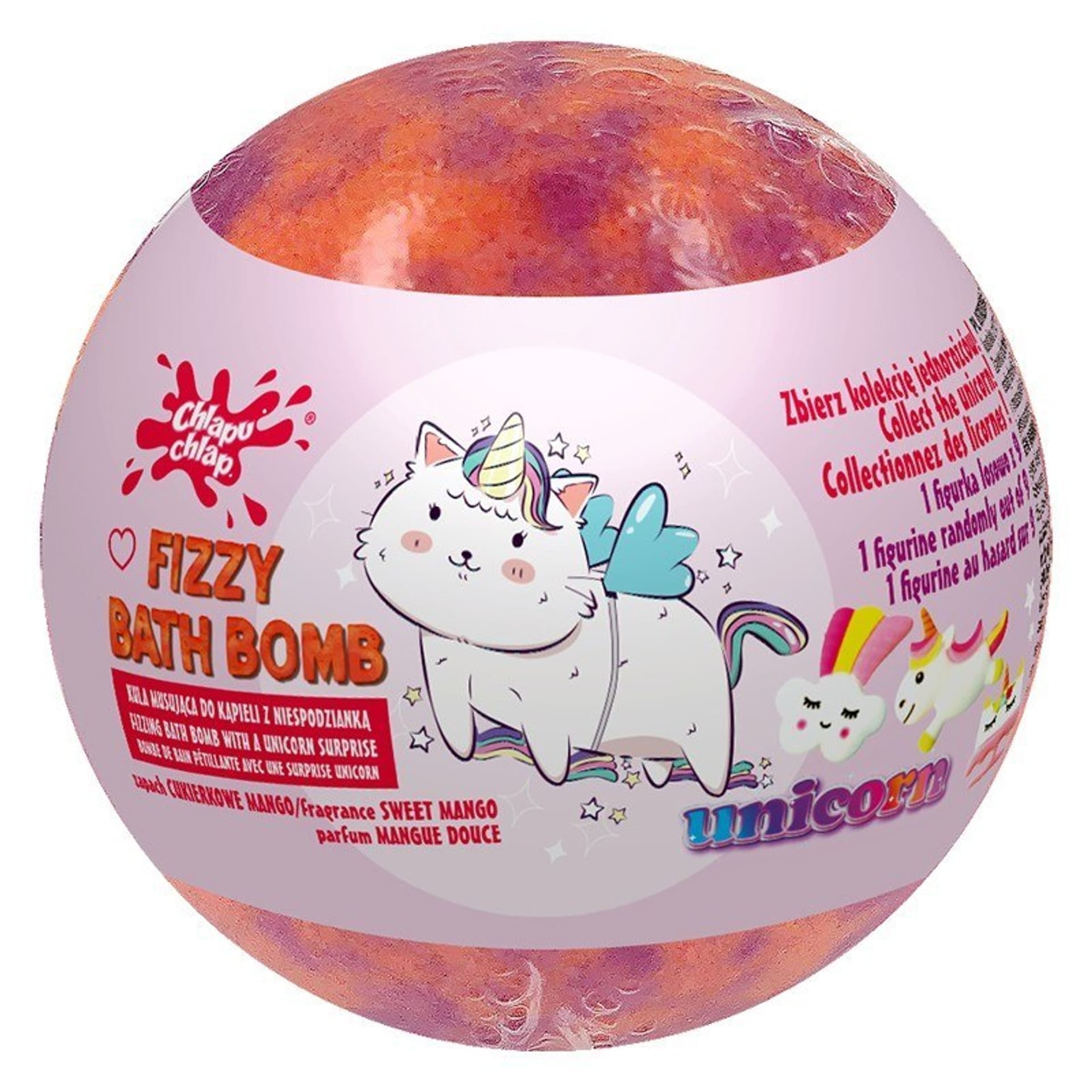 

CHLAPU CHLAP Musująca Kula do kąpieli z niespodzianką Unicorn - Sweet Mango (mango) 1szt, Mango) 1sz