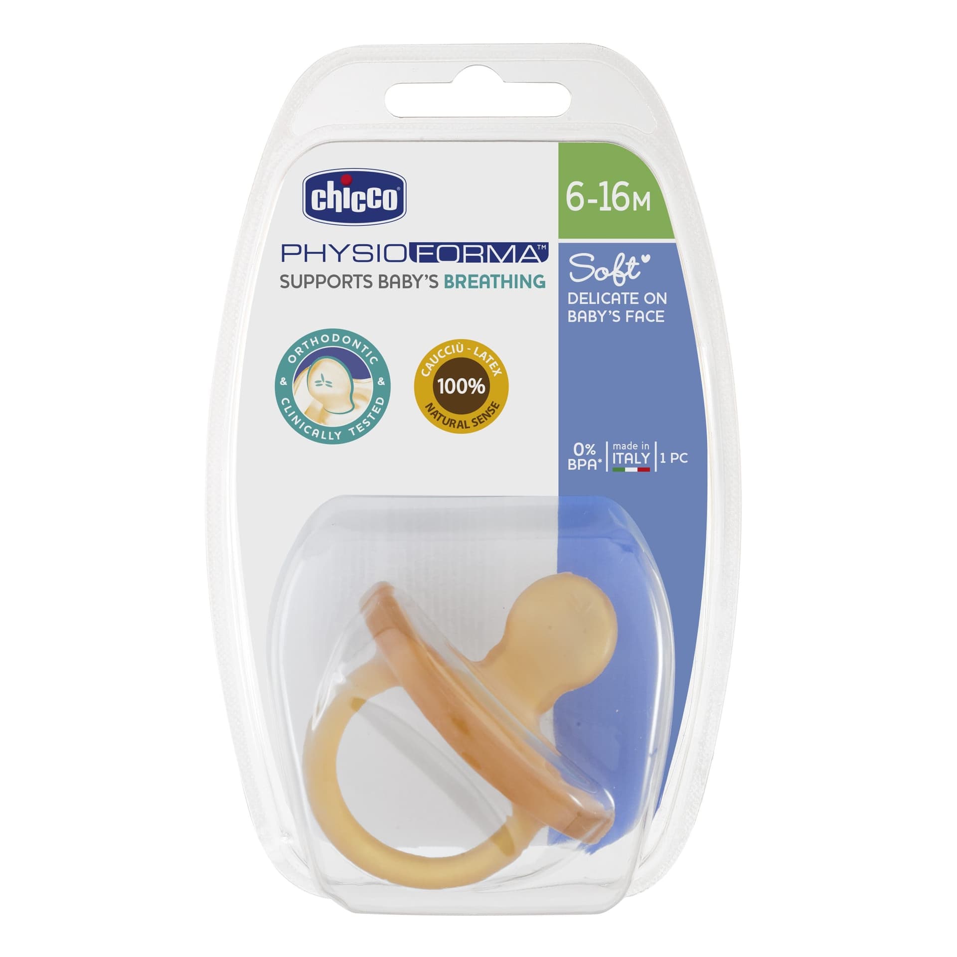 

Chicco Physio Soft-6m+ Smoczek do uspokajania kauczukowy