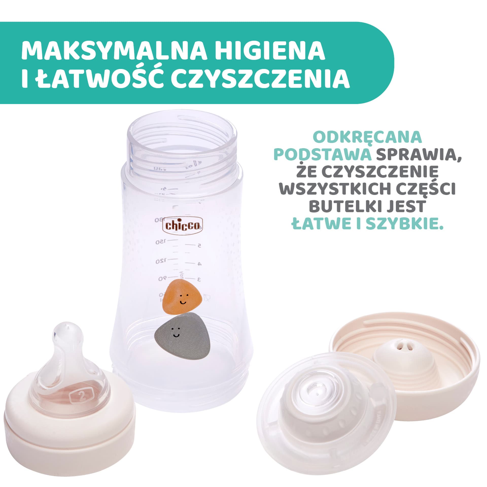 

CHICCO PERFECT5 240 ML 2M+ NEUTRAL Butelka antykolkowa, smoczek silikonowy, przepływ szybki
