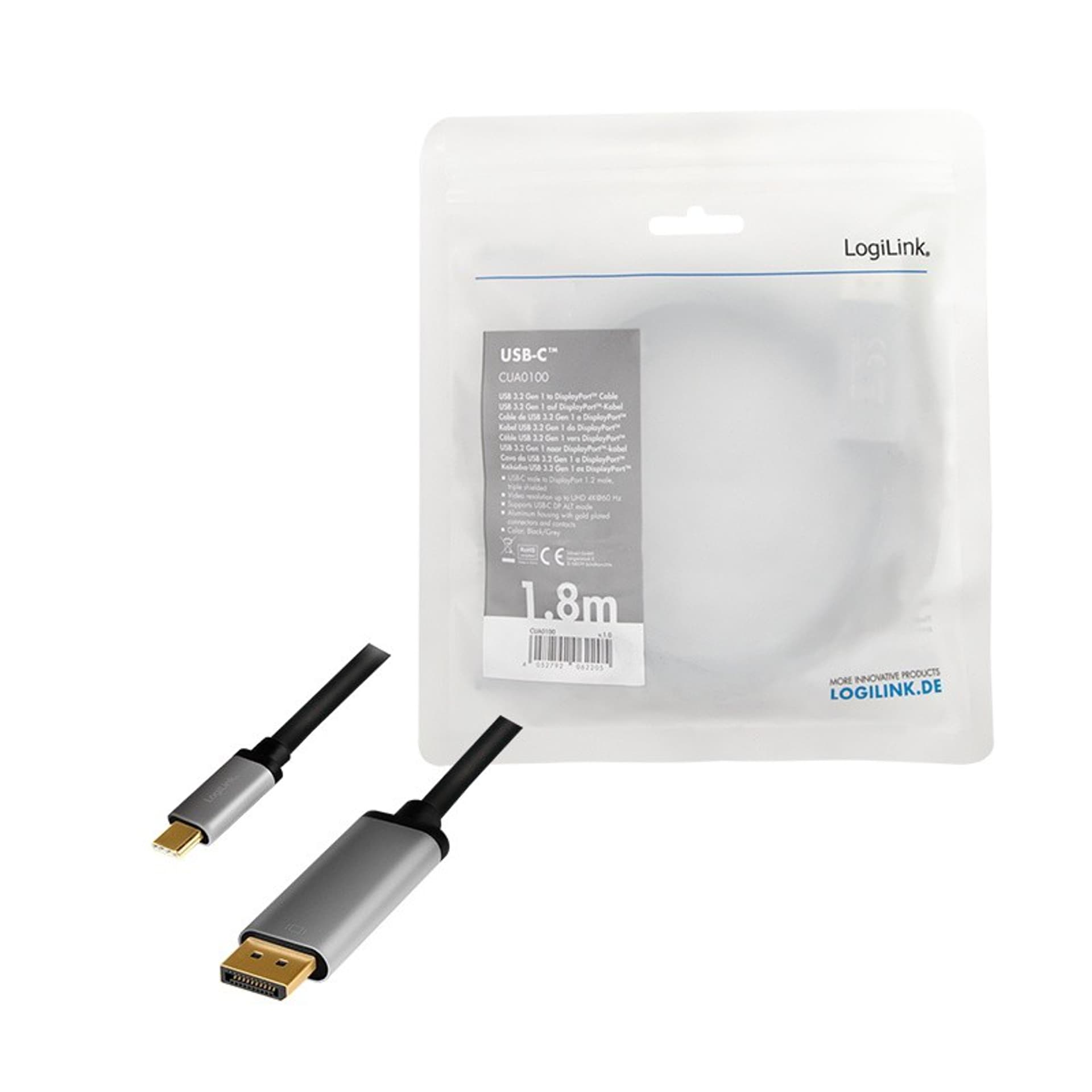 

LOGILINK CUA0100 1.8m /s1x USB typu C 1x DisplayPort