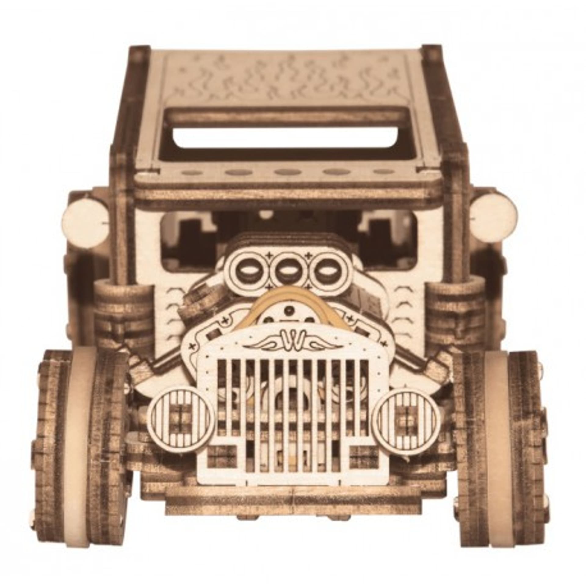 

Drewniane puzzle mechaniczne 3d wooden.city - samochód hot rod