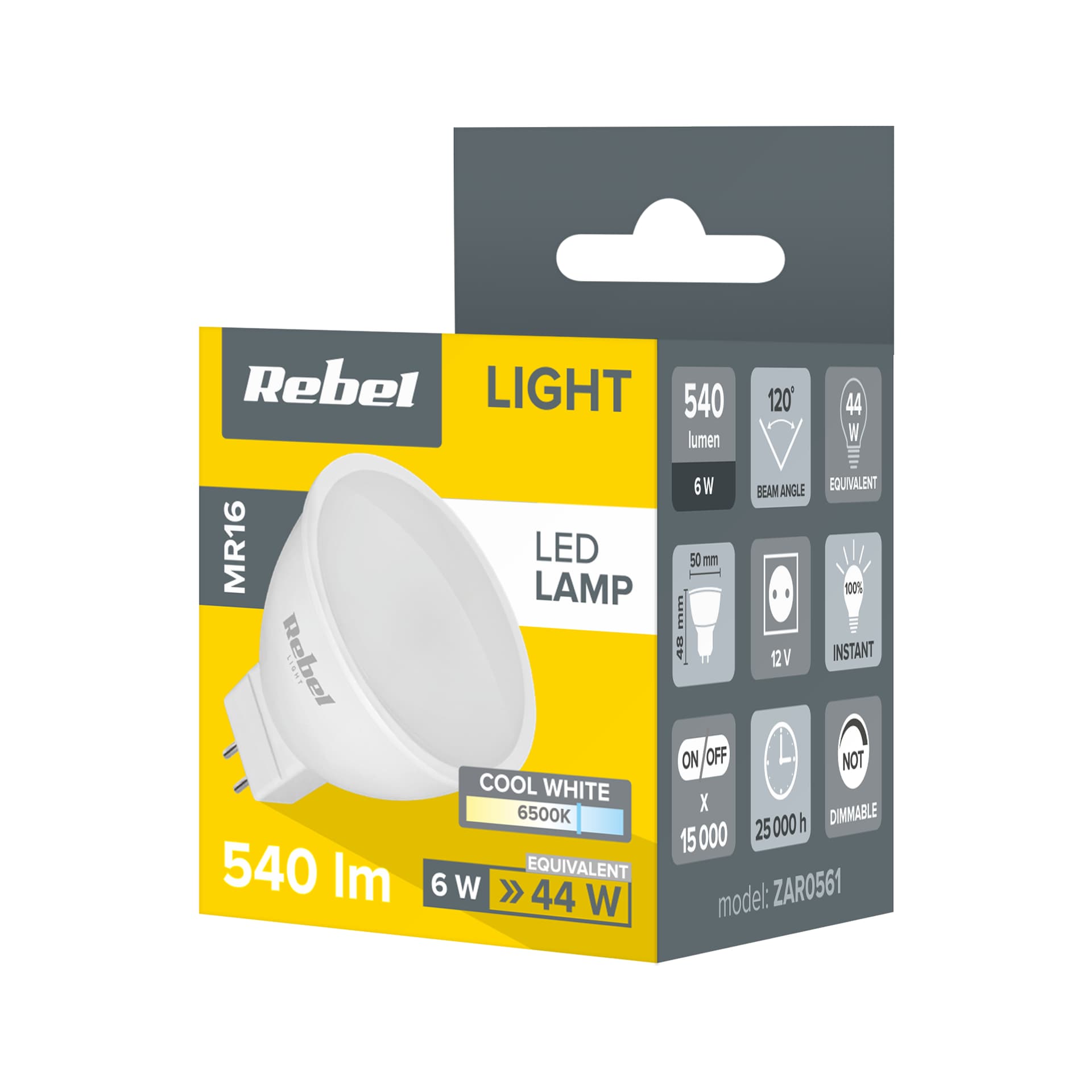 

Lampa Led Rebel 6W, MR16, 6500K, 12V