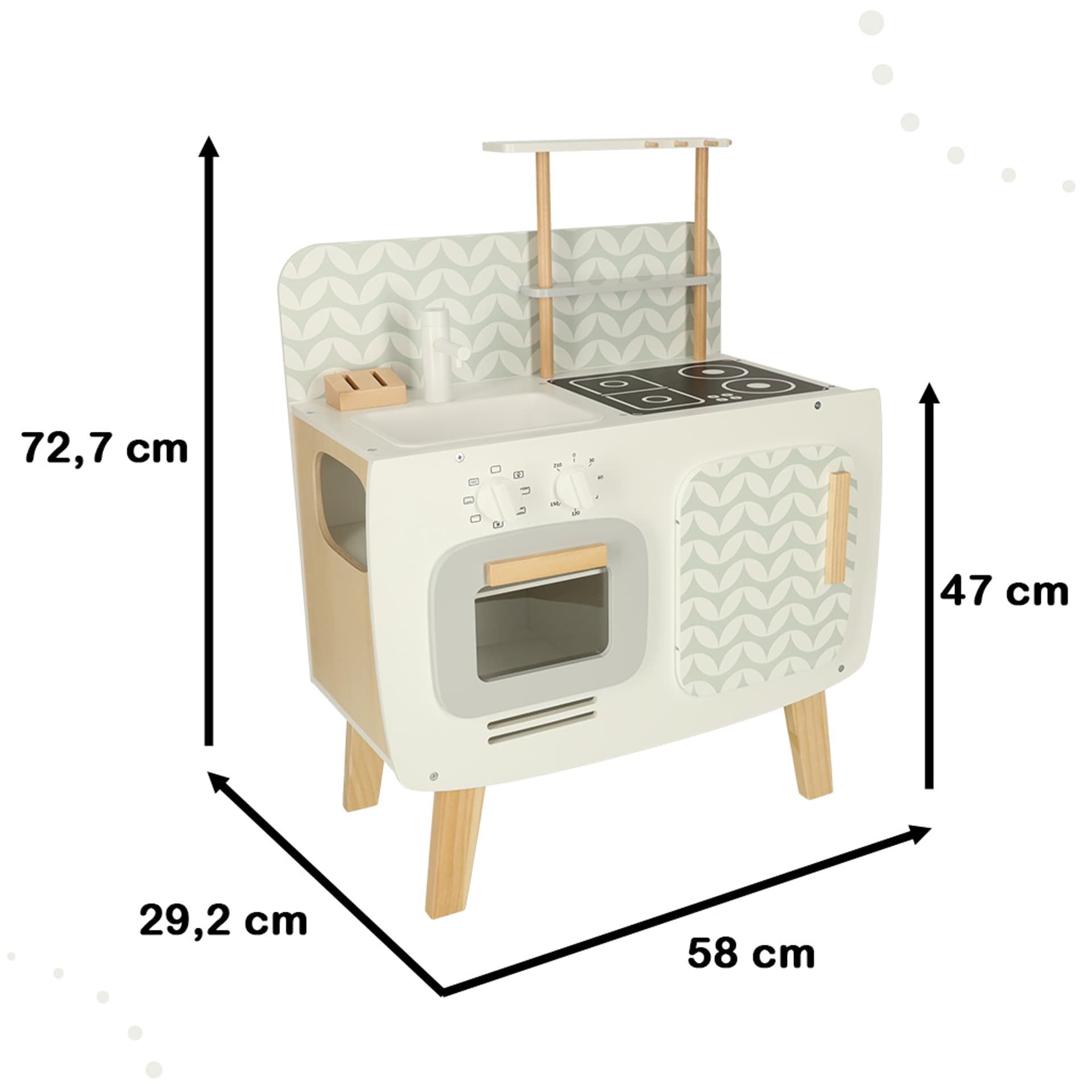 

Kuchnia drewniana MDF LULILO retro akcesoria 72,7cm