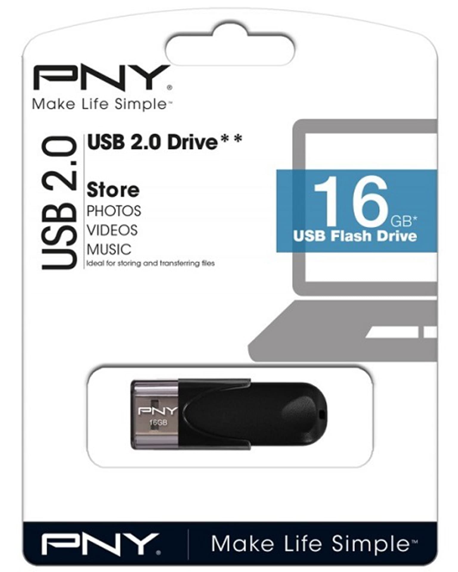 

Pendrive (Pamięć USB) PNY 16 GB USB 2.0 Czarny, Pamięć usb) pny 16 gb usb 2.0 czarn