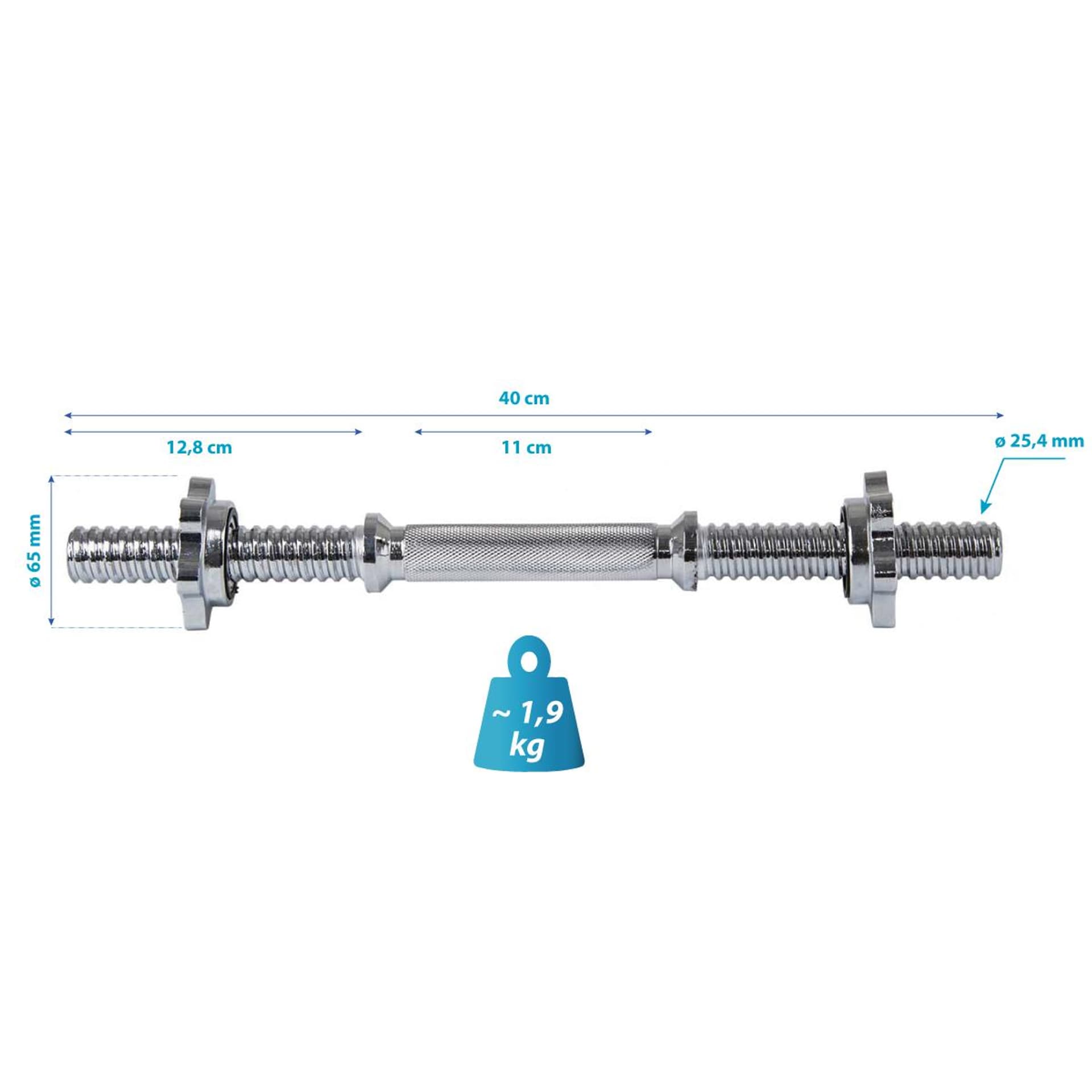 

GRYF KRÓTKI 40 CM + ZACISKI ENERO FIT fi25,4 MM