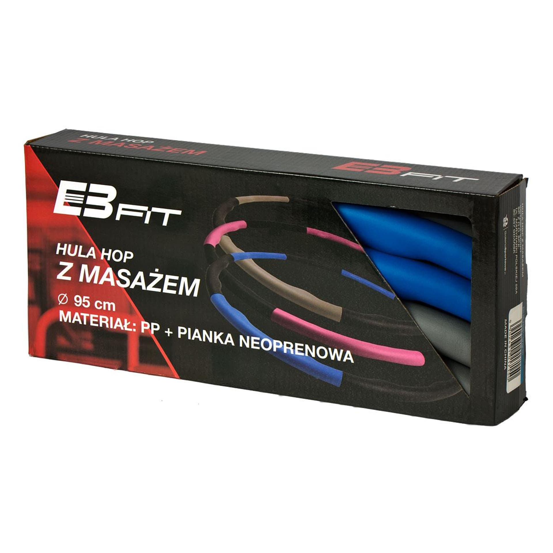 

HULA HOP Z MASAŻEM 95CM NEOPRENOWY NIEBIESKO-SZARY EB FIT