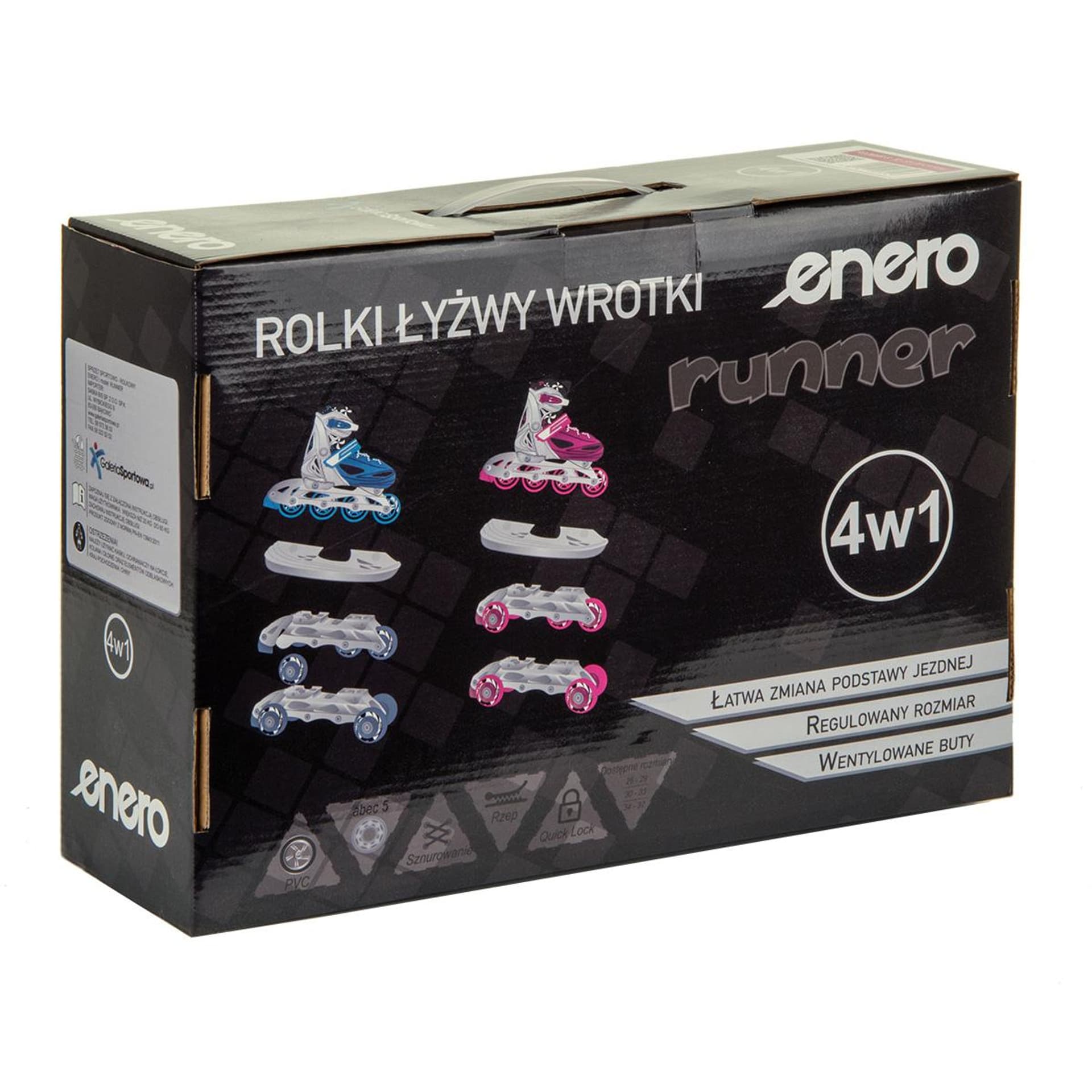 

ŁYŻWOROLKI - WROTKI - ŁYŻWY 4W1 ENERO 26-29 RÓŻOWE