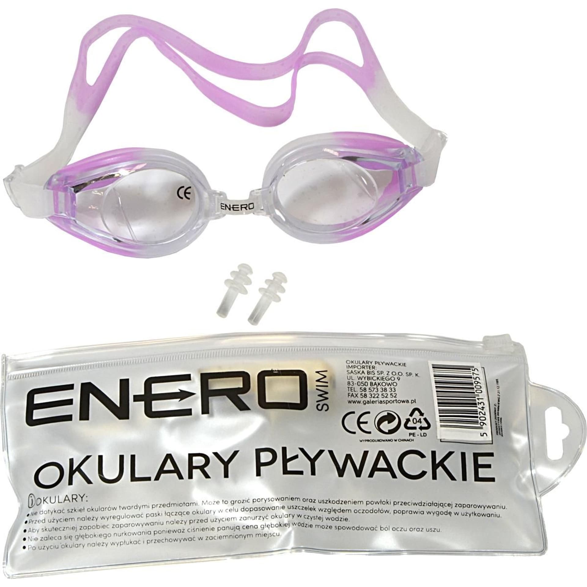 

OKULARKI PŁYWACKIE + ZATYCZKI ENERO FIOLETOWE