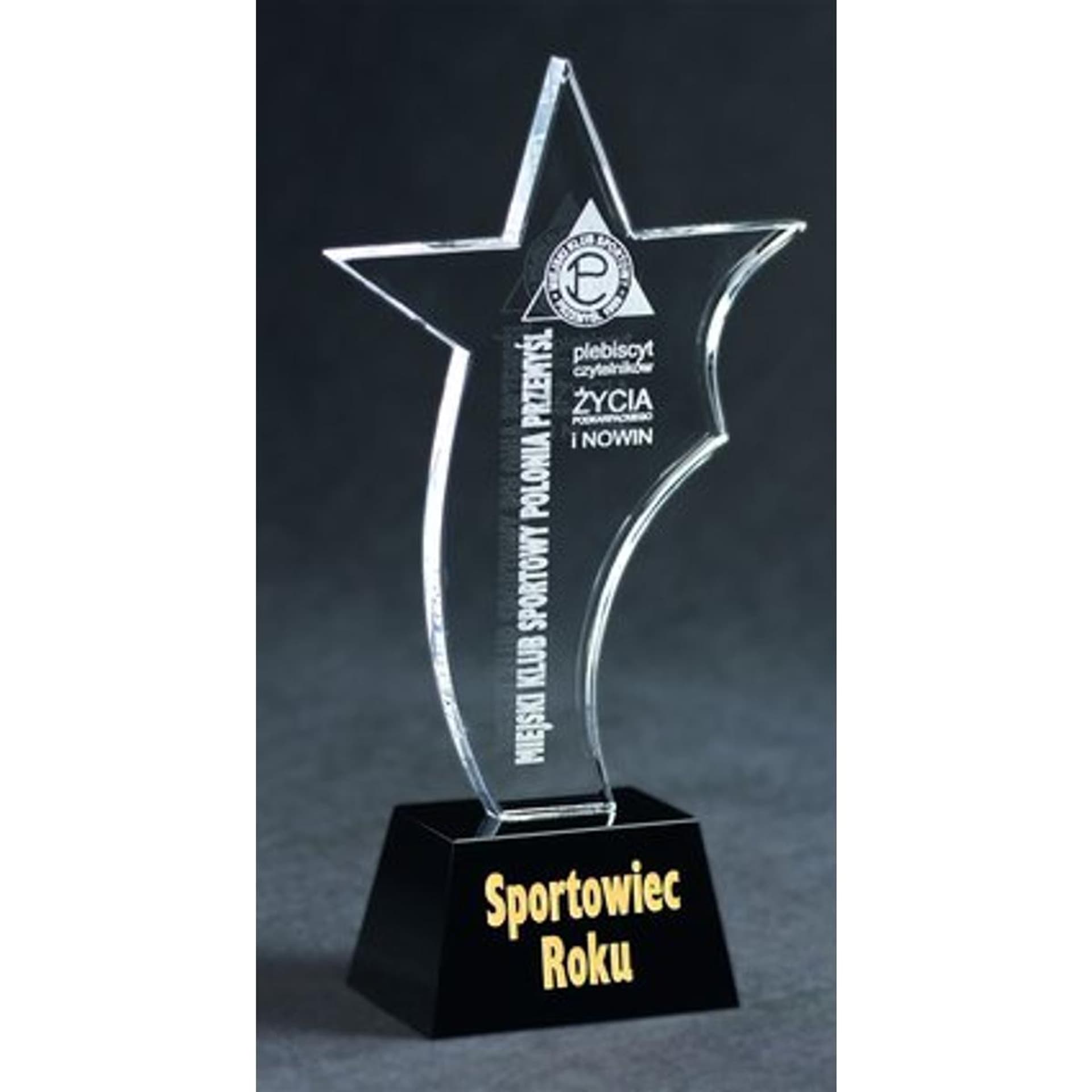 

Trofeum szklane grawerowane + wypełnienie farbą