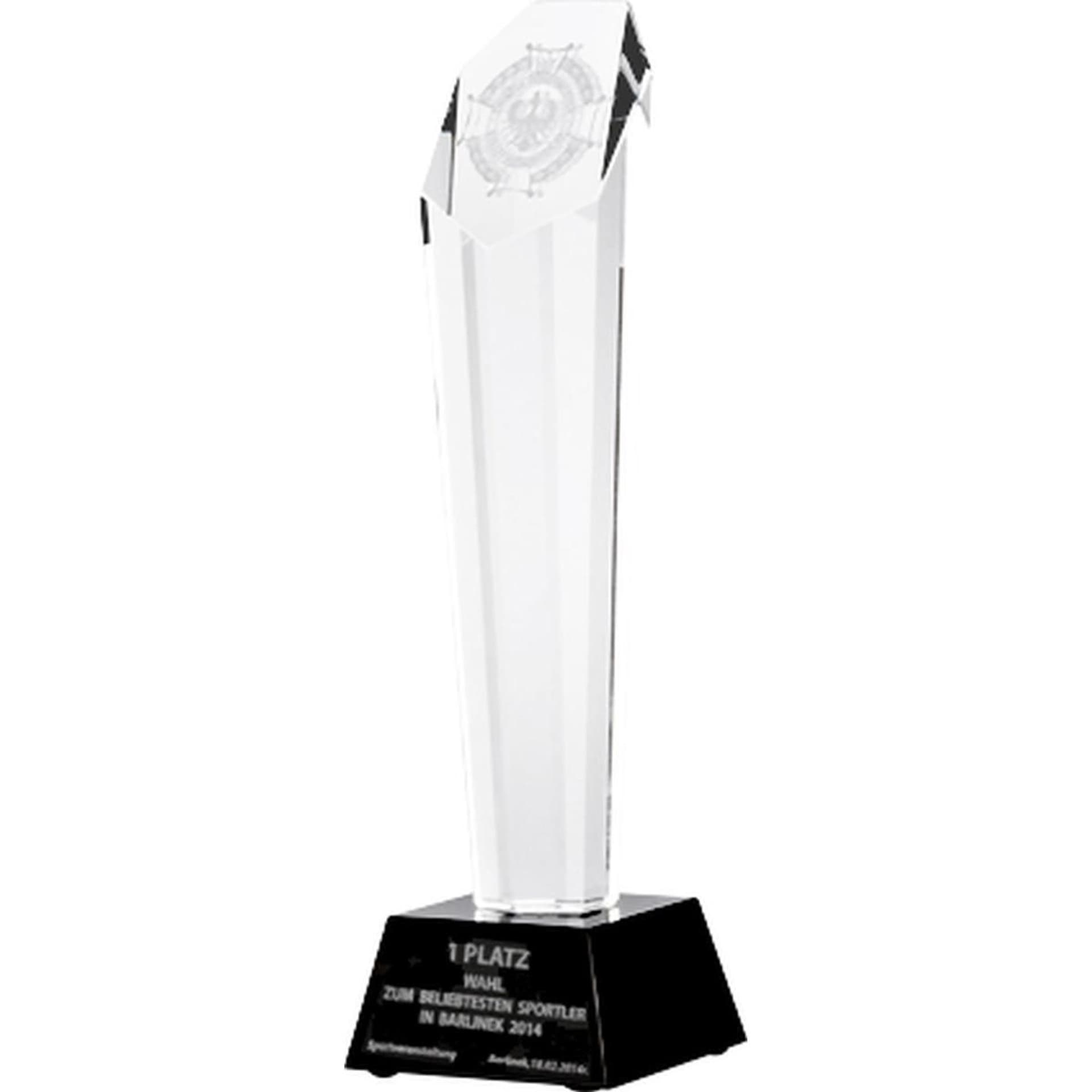 

Trofeum szklane grawerowane z etui