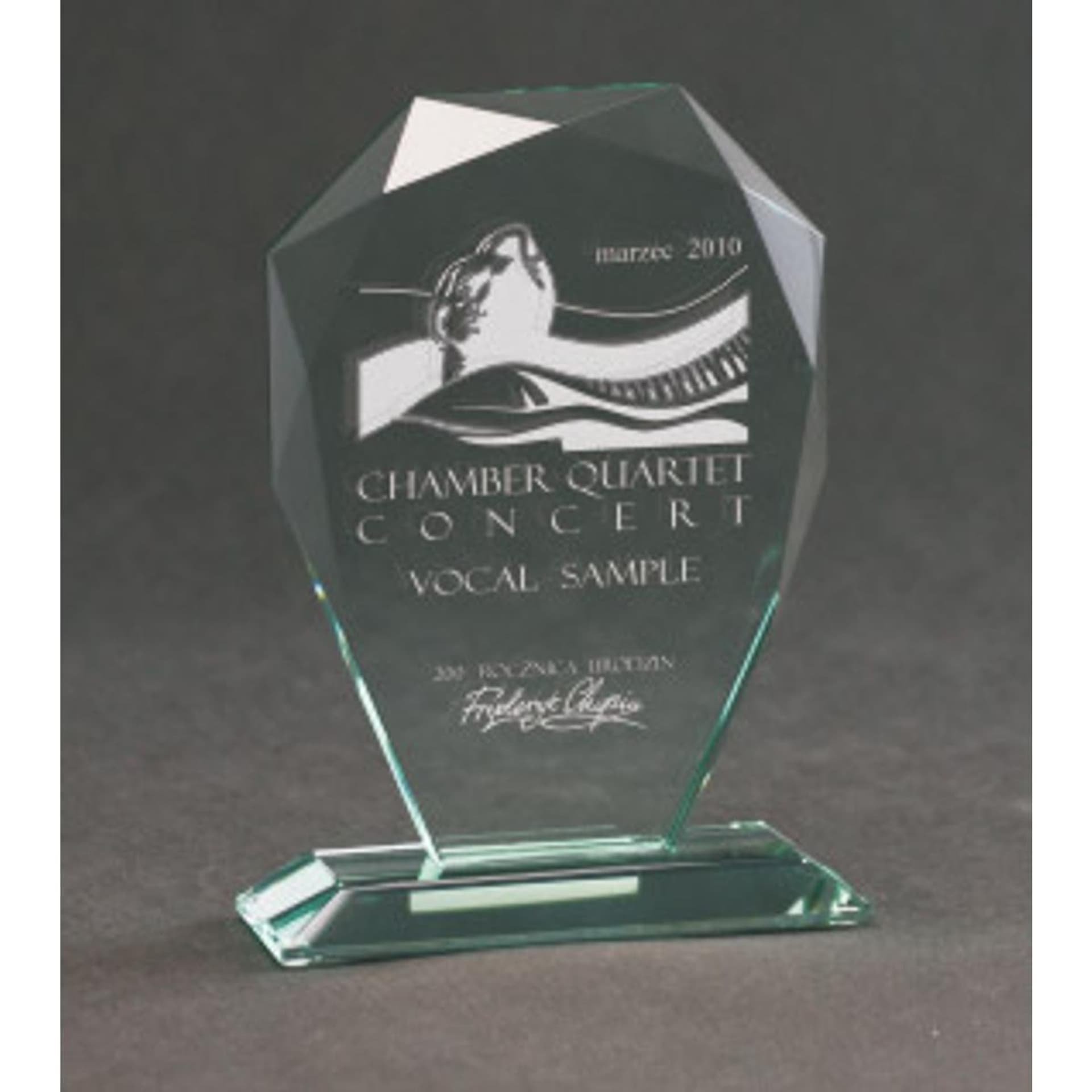 

Trofeum szklane grawerowane z etui