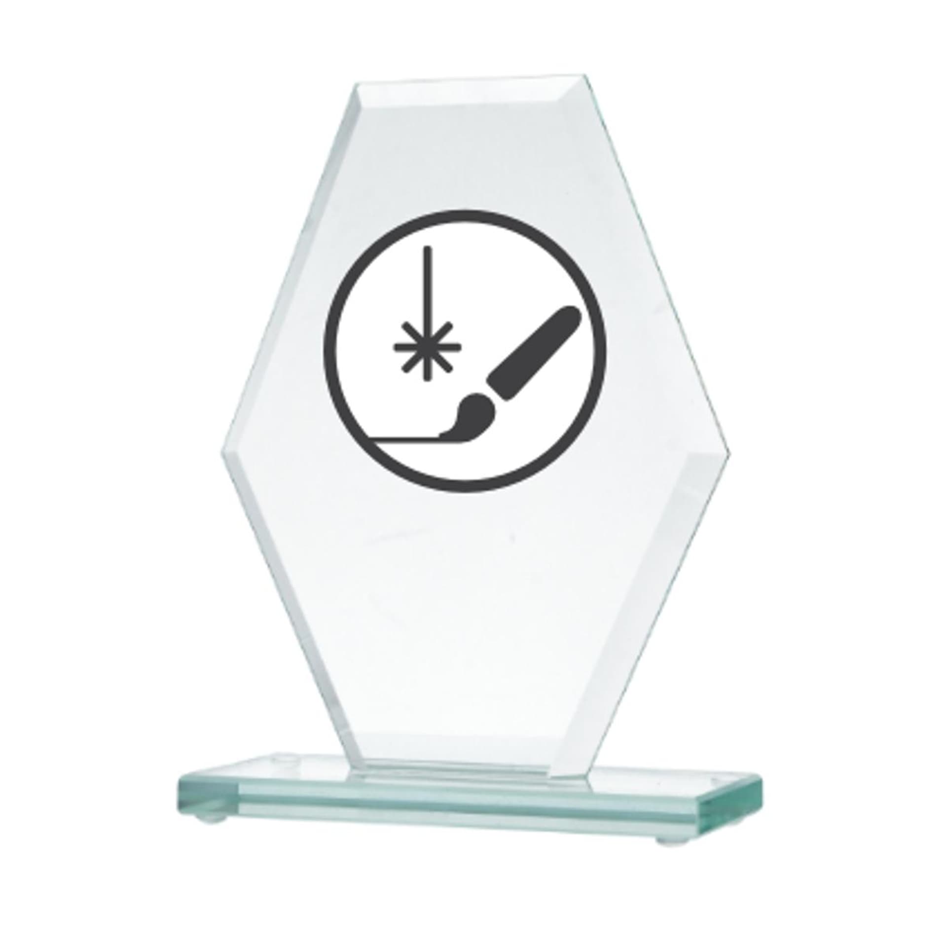 

Trofeum szklane grawerowane + wypełnienie farbą