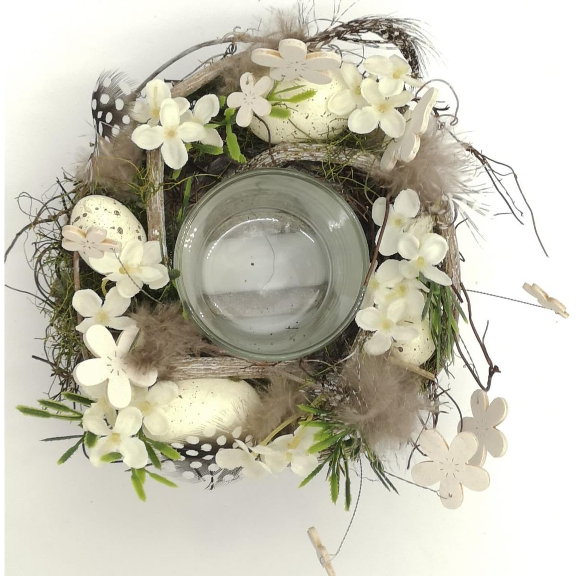 

ŚWIECZNIK DEKORACYJNY PIÓRKA 16cm na TEA LIGHT
