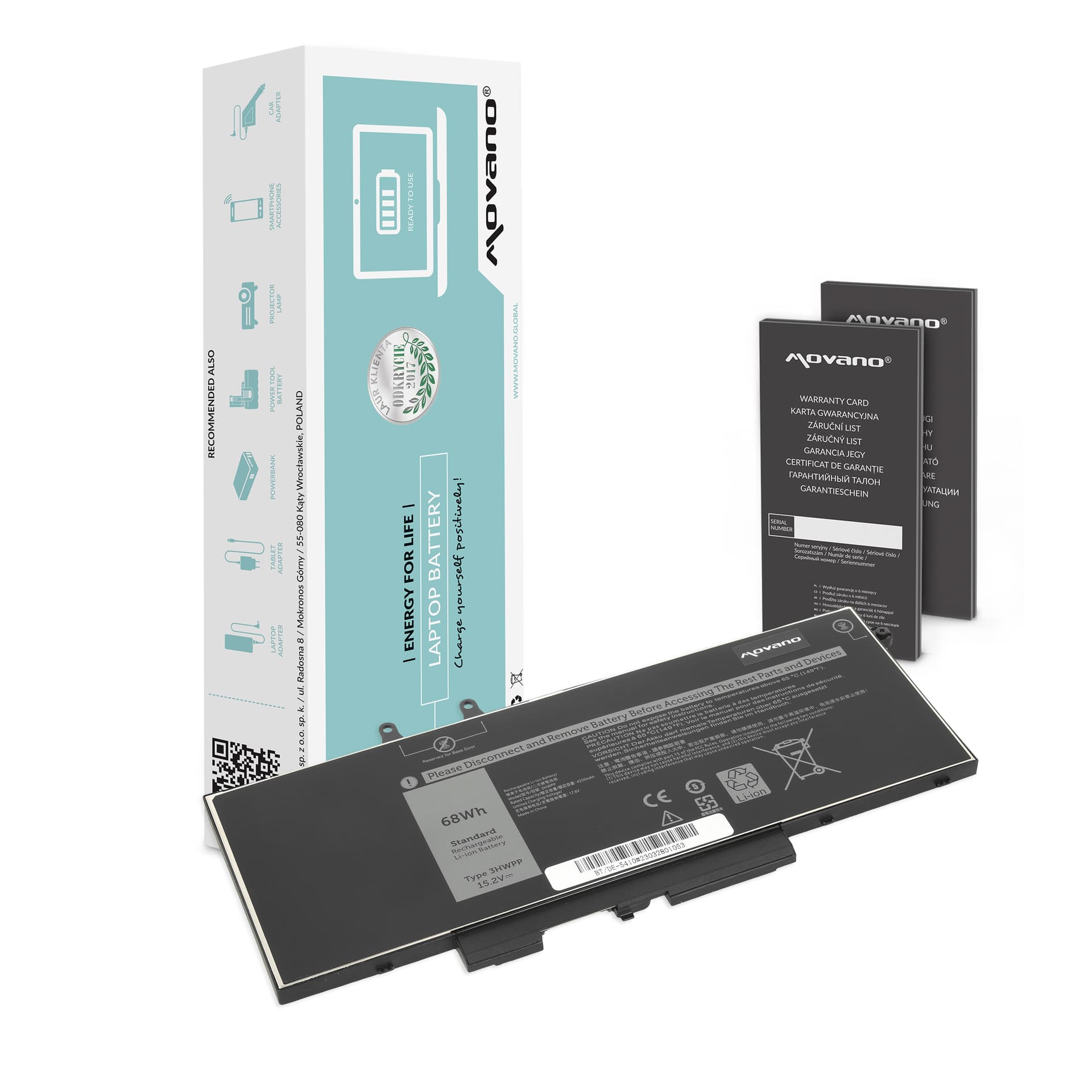 

Bateria Movano do Dell Latitude 14 (5410), 15 (5510)
