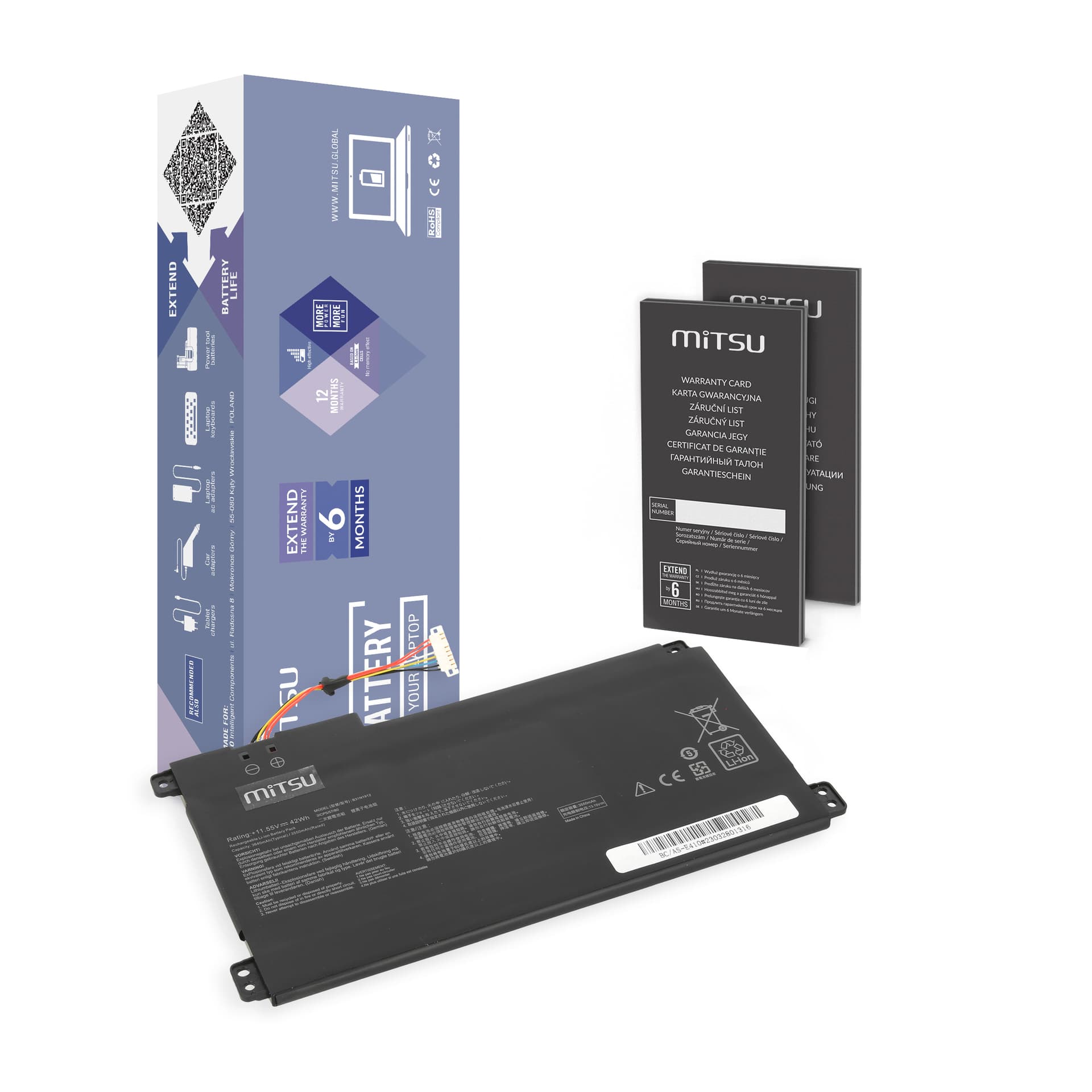 

Bateria Mitsu do Asus Vivobook 14 E410MA, 14 L410MA