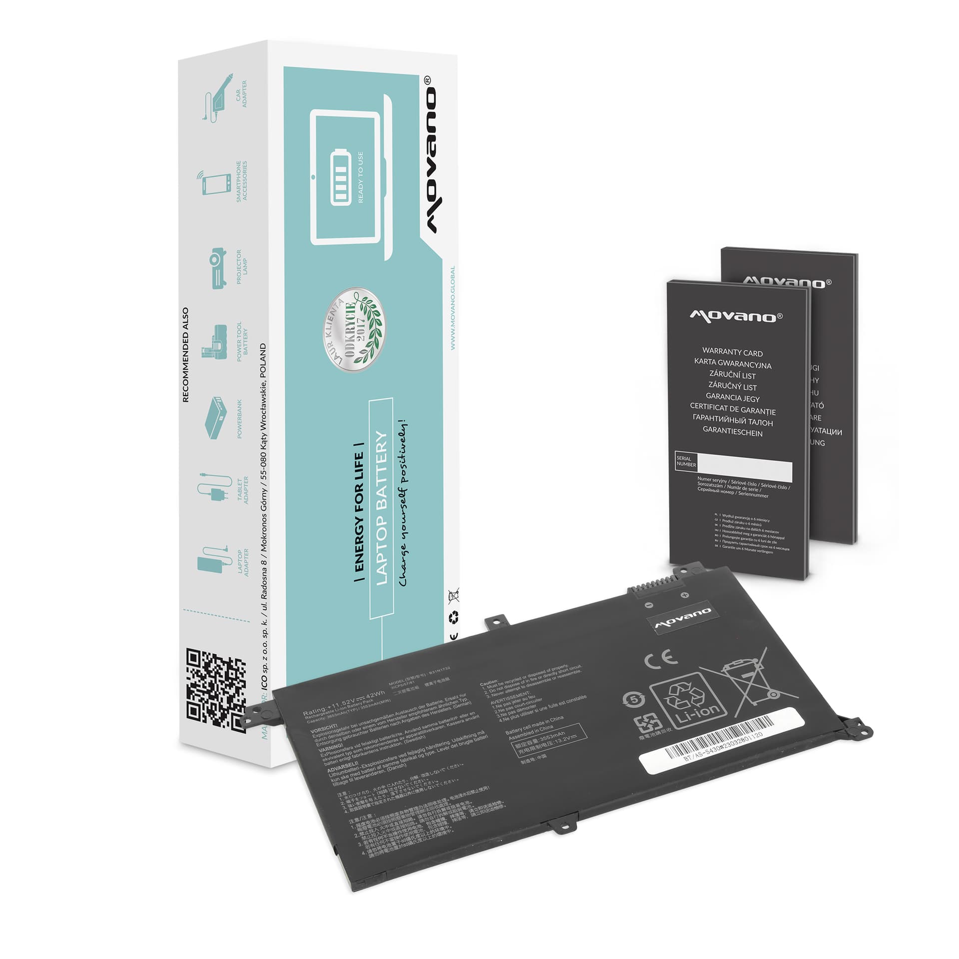 

Bateria Movano do Asus Vivobook S14 S430 X430U K430