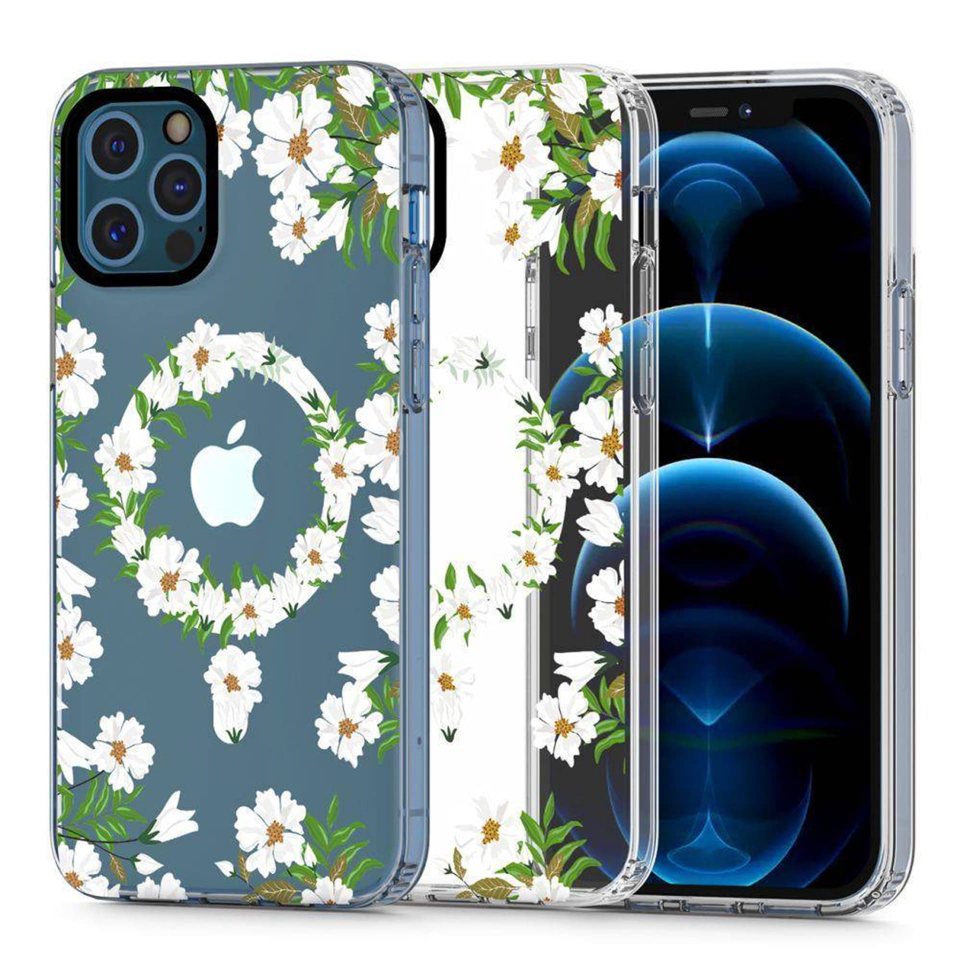 

Etui IPHONE 12 / 12 PRO Tech-Protect MagMood MagSafe White Daisy transparentne