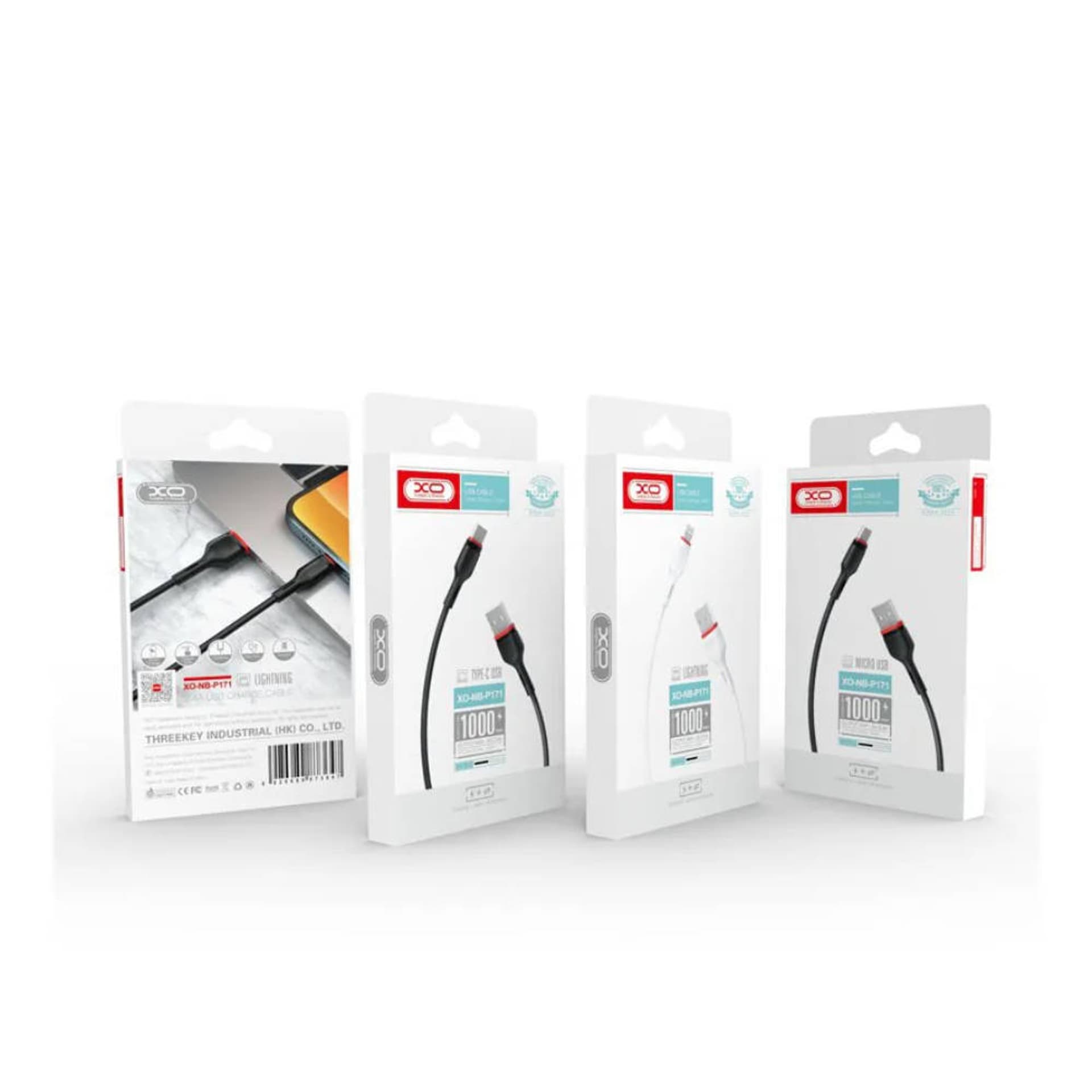 

Kabel 2.4A 1m USB - Lightning XO NB-P171 biały